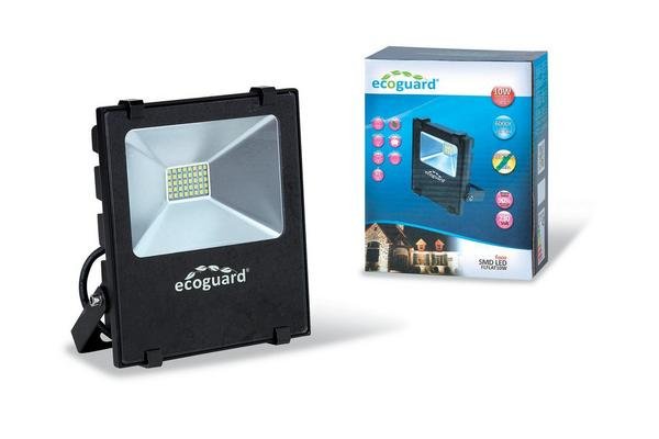 Foco reflector LED luz fria (blanca) Ecoguard Con proteccion contra picos de tencion 