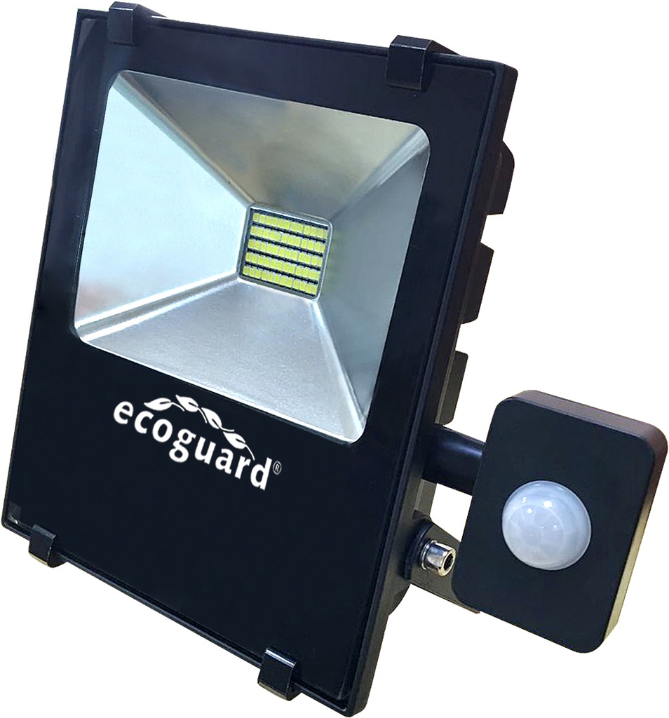 Proyector Led Ecoguard 20w Luz Fria (Blanca) con Sensor de Movimiento