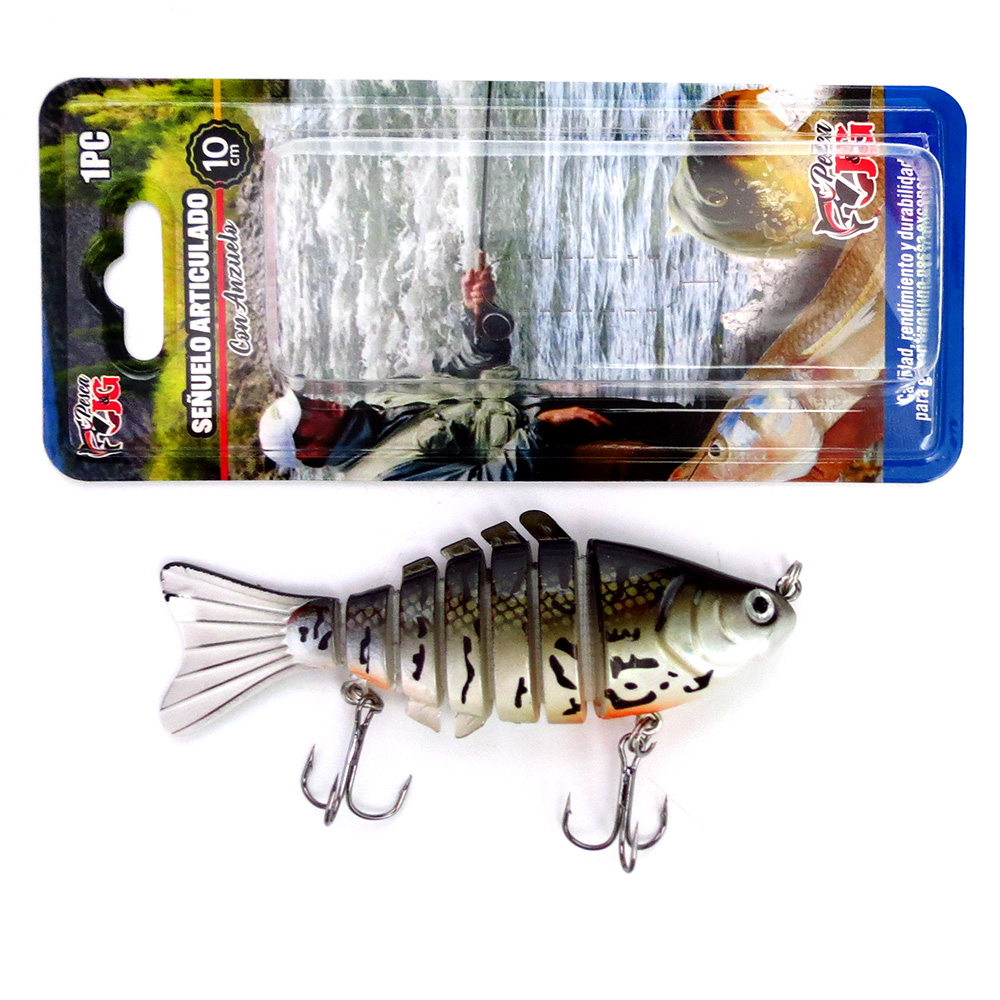 Señuelo Pez Articulado 10 cm 2 Anzuelos