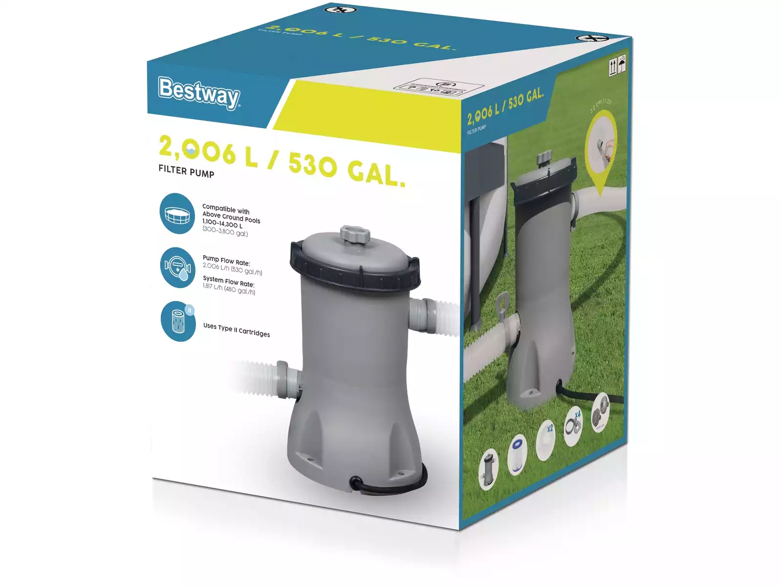 Bomba con filtro Bestway 2,006L / 530Gal