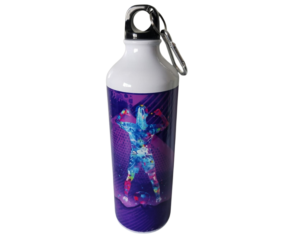 Botella deportiva con diseño de futbolista