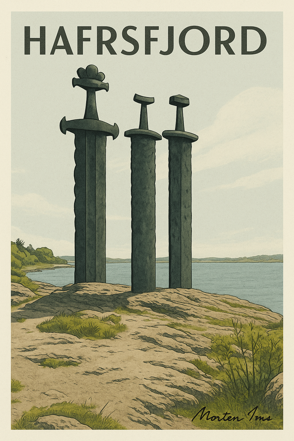 Hafrsfjord Swords Monument Poster