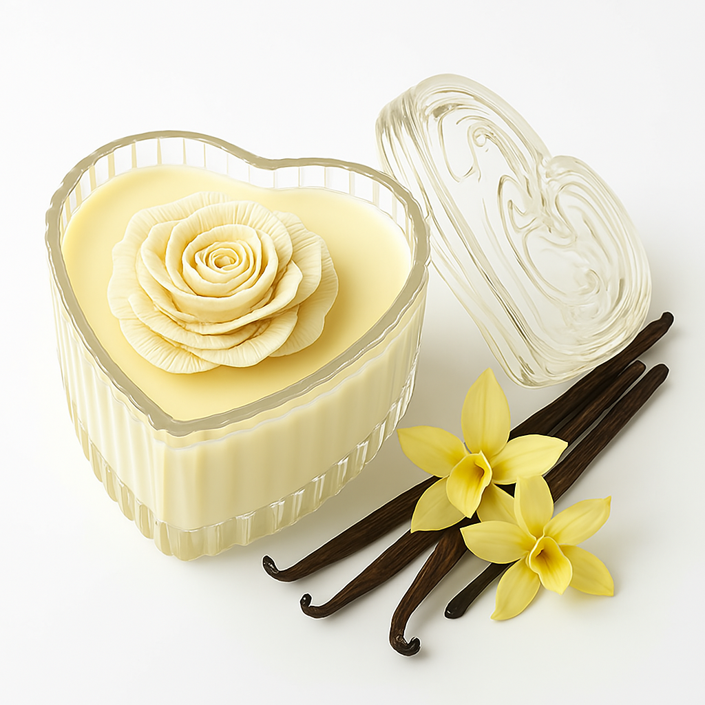 Bougie Parfumée Rose Éternelle – Édition Cœur 