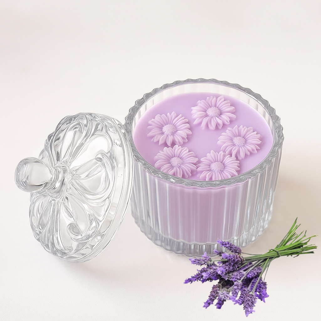 Bougie parfumée – 100 % cire de soja naturelle – Élégance & Romance