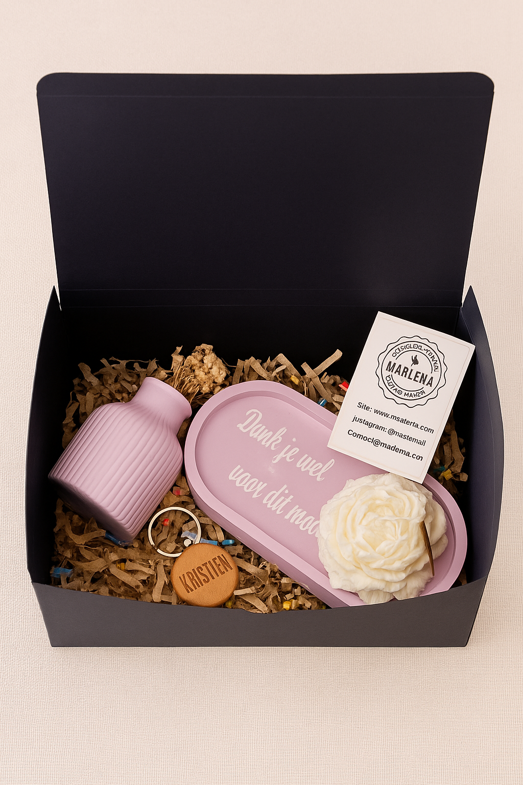 Set Cadeau Décoratif Personnalisé en Cire de Soja Naturelle – Élégance et Authenticité