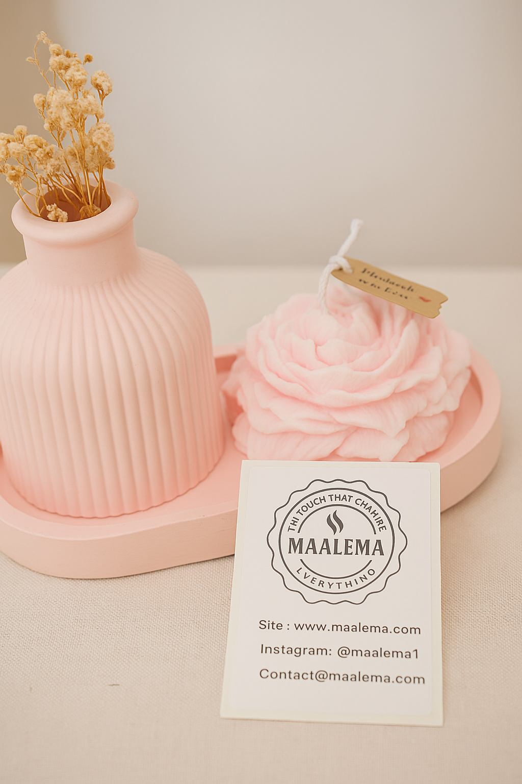 Set Cadeau Décoratif Personnalisé en Cire de Soja Naturelle – Élégance et Authenticité