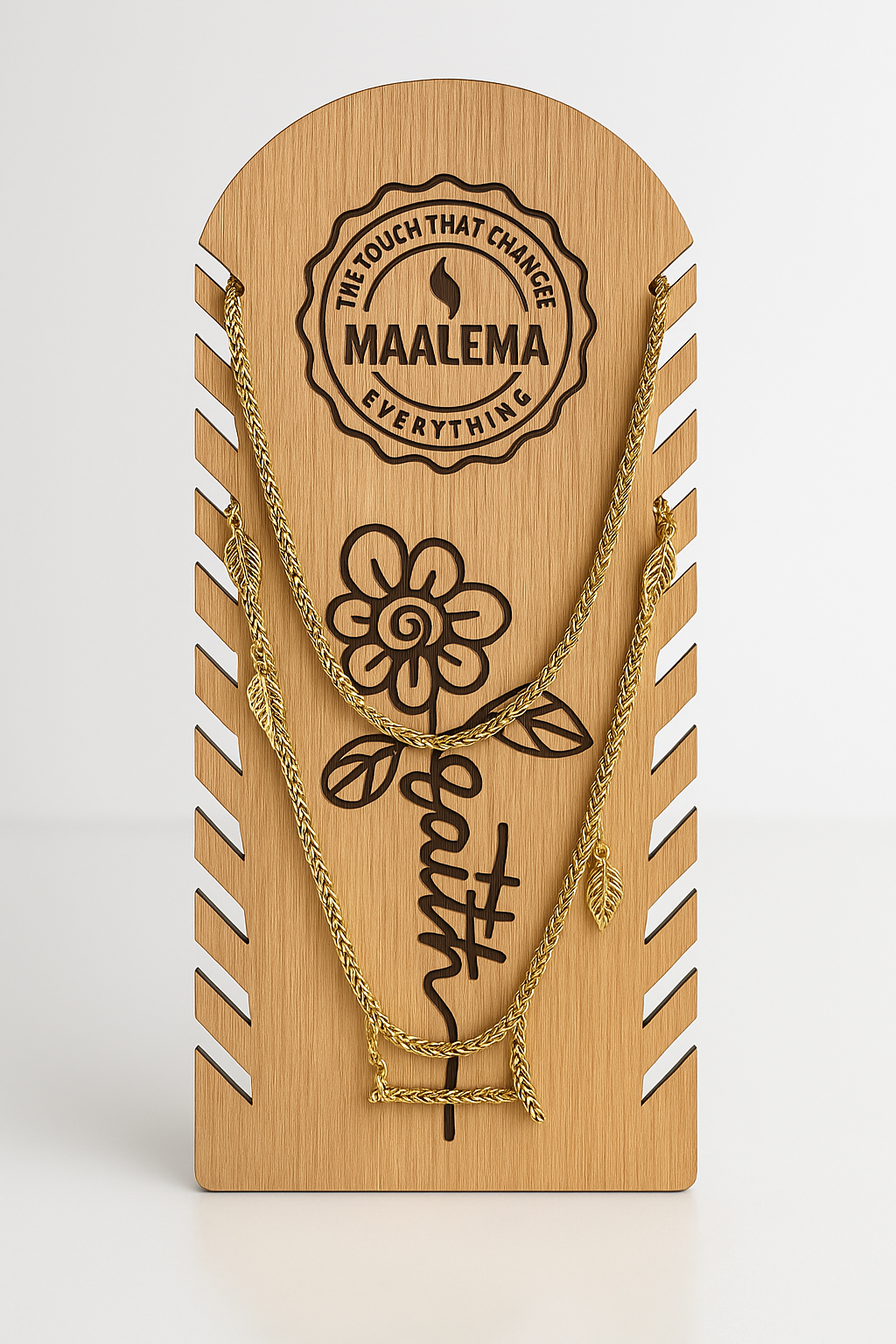 Porte-Collier en Bois Personnalisable - Élégance Naturelle Gravée au Laser