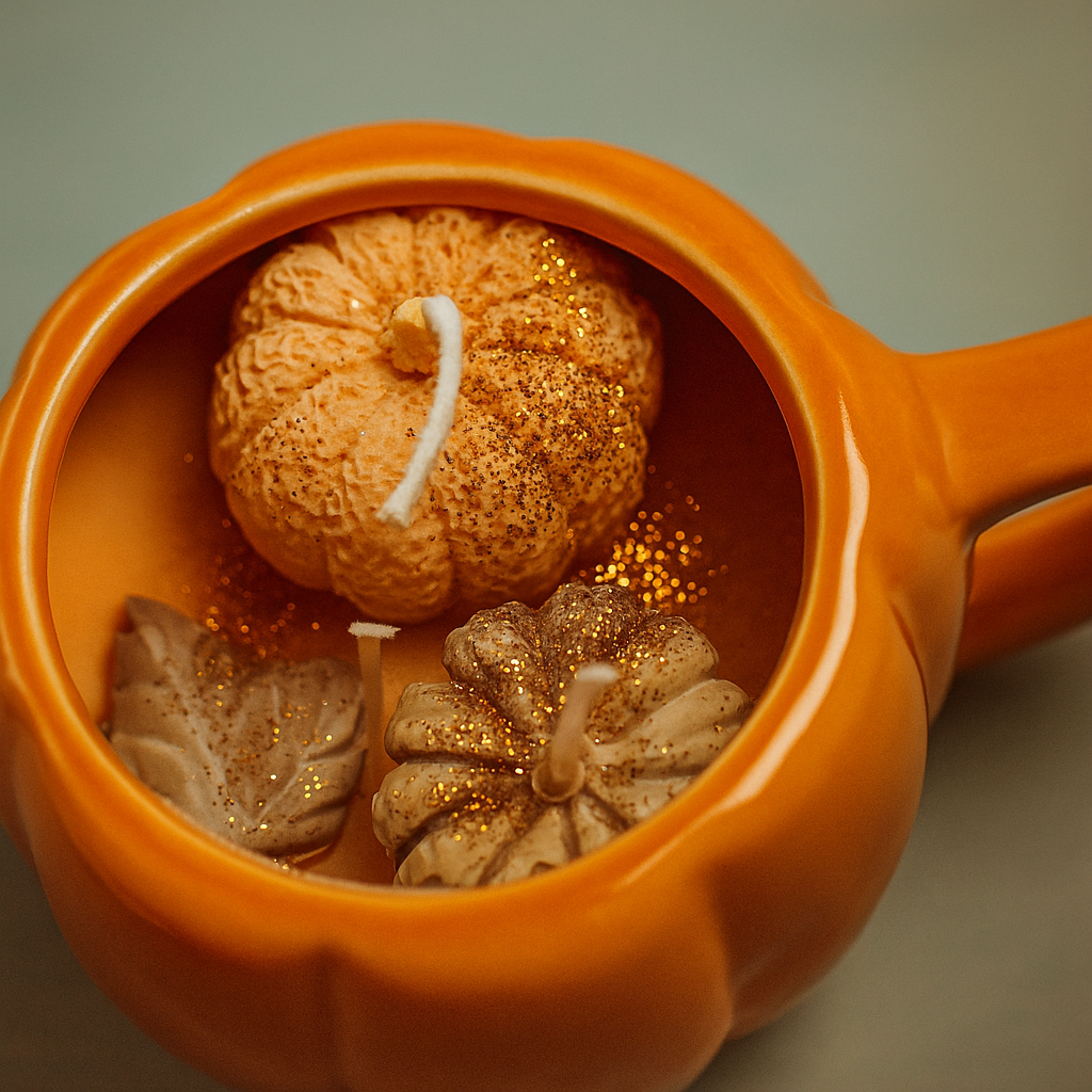 🎃 Mug Citrouille avec Bougie Parfumée – Pumpkin & Spice 🕯️