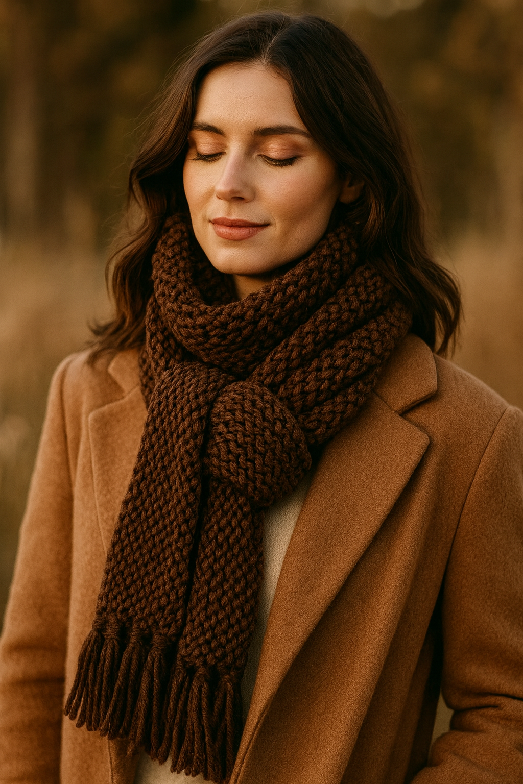 Écharpe en Laine d’Alpaga 100% Artisanale – Tricotée à la Main, Douce, Chaude et Naturelle