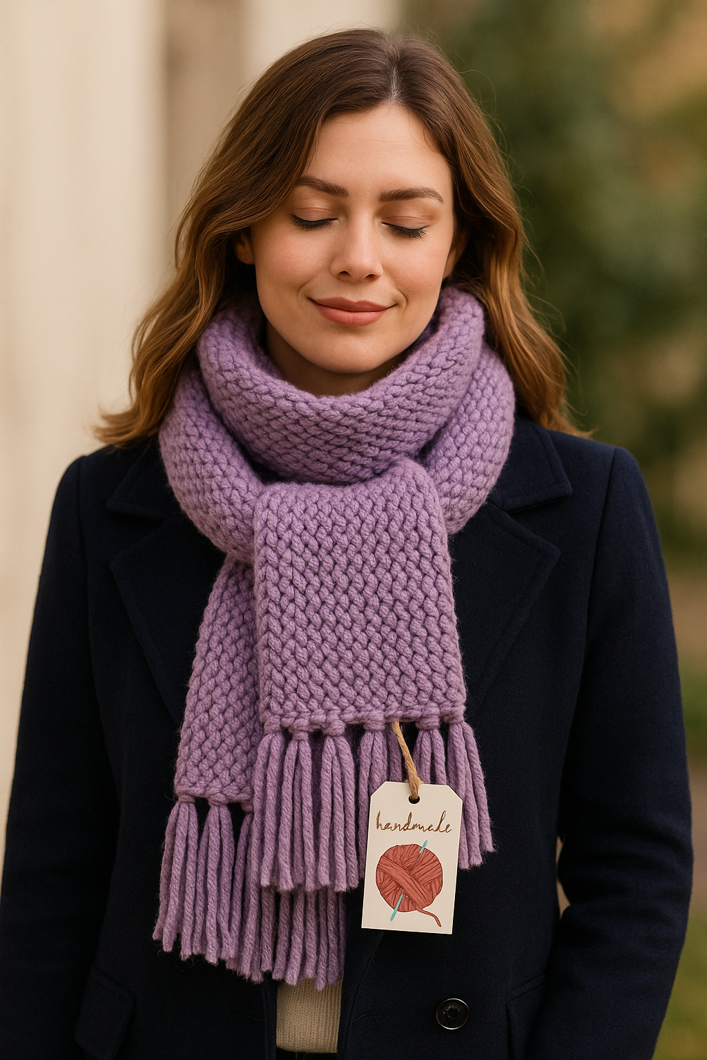 Écharpe en Laine d’Alpaga 100% Artisanale – Tricotée à la Main, Douce, Chaude et Naturelle