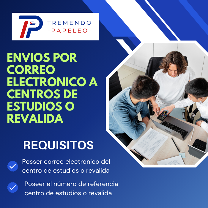 Servicio de Envío Documentos Docentes por Correo Electrónico a Centros de Estudios o Reválida