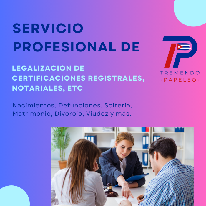 Servicios Profesionales de Legalización de Documentos Registrales, Notariales, etc.