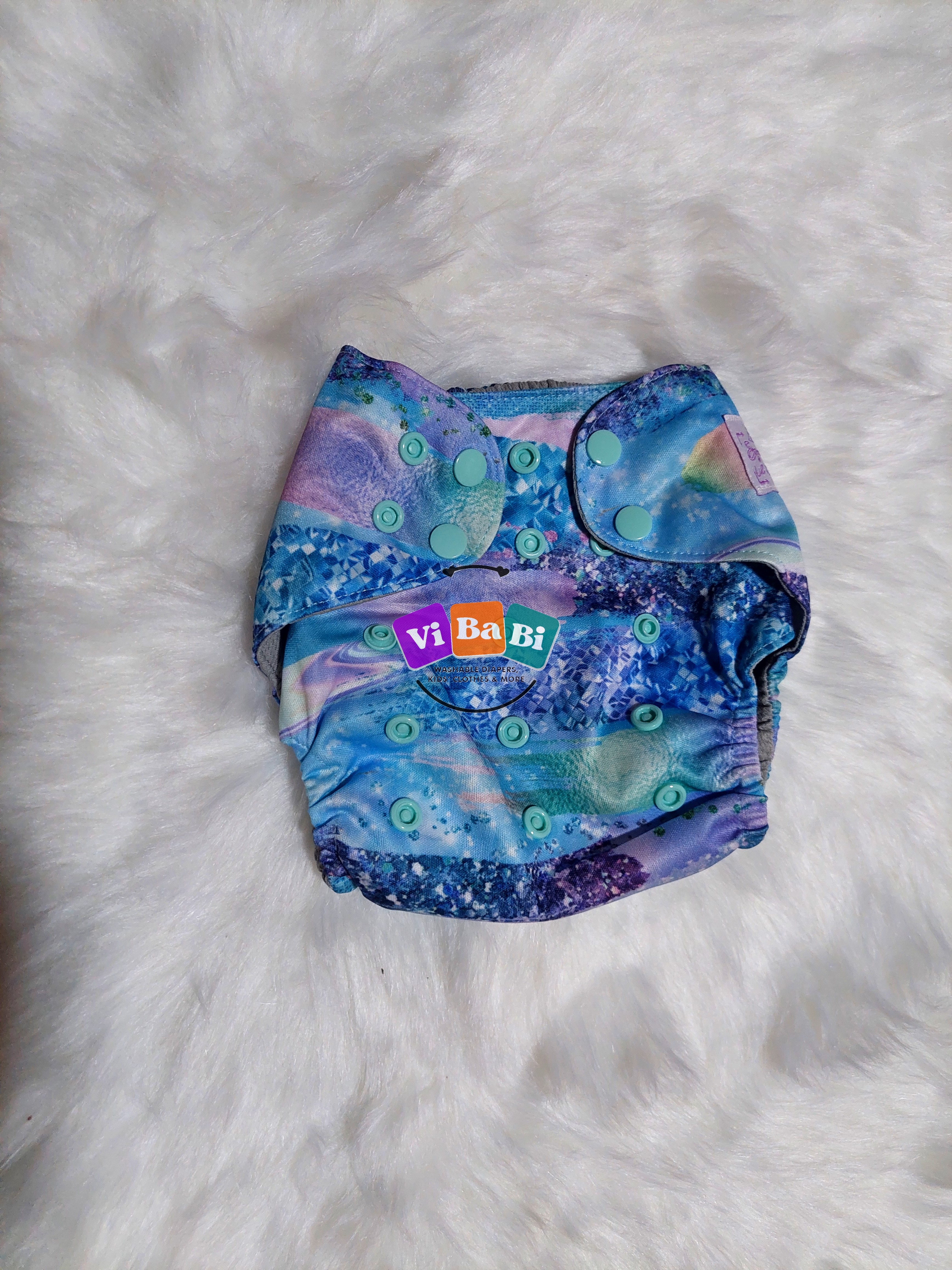 Mermaid Stroke by Squishy Lil Campers, (Pocket) Reusable Cloth Diaper