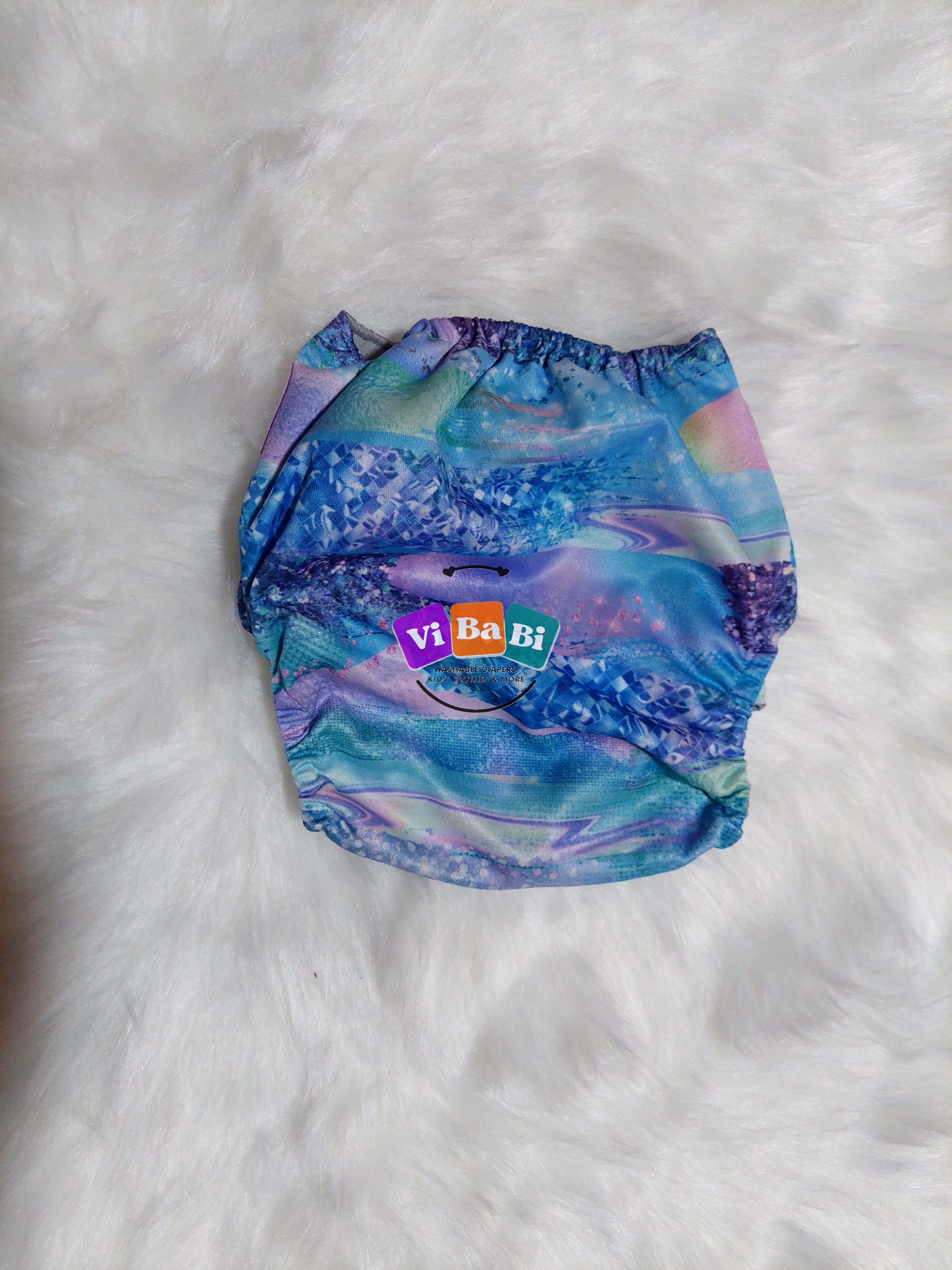 Mermaid Stroke by Squishy Lil Campers, (Pocket) Reusable Cloth Diaper