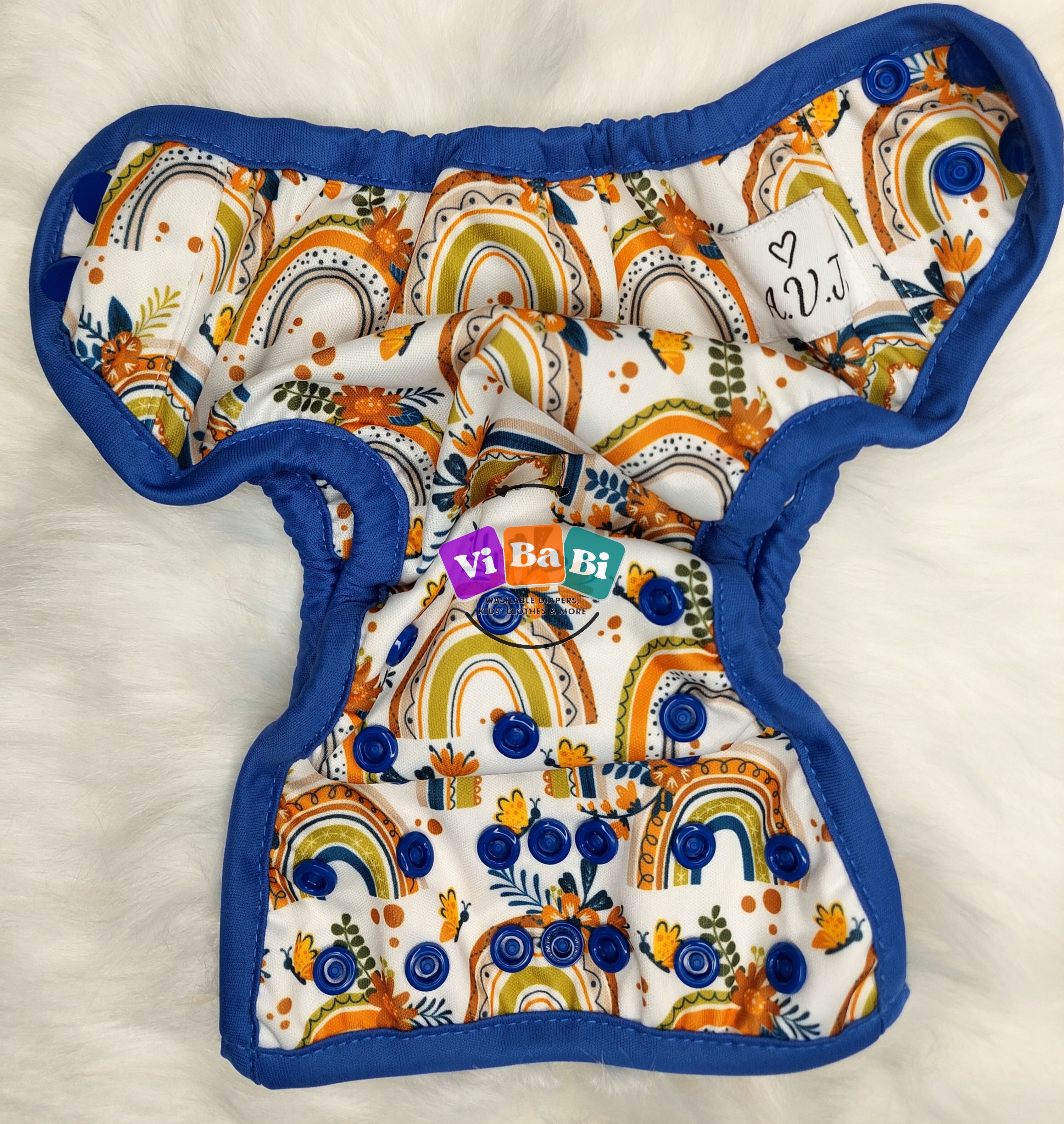 Boho Butterfly by A.V.J. Clothing, (New Born) Reusable Cloth Diaper