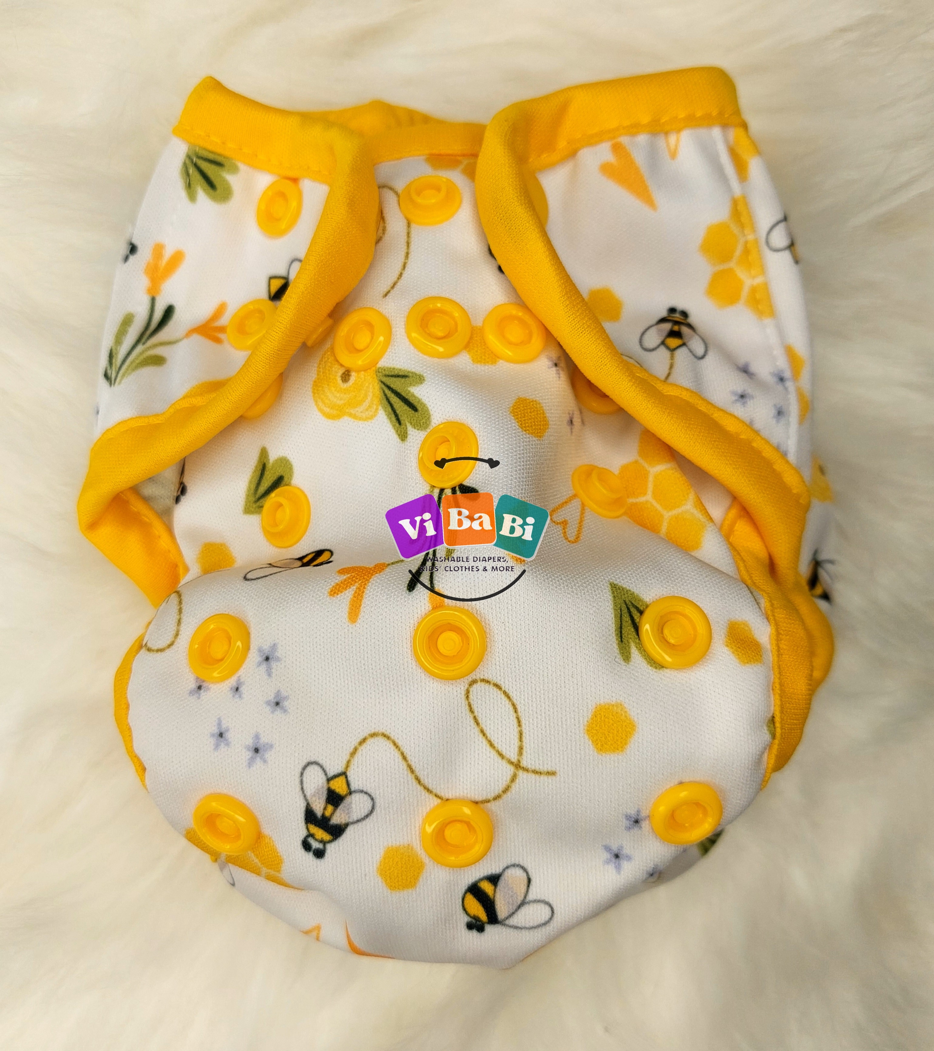 Bee Happy by A.V.J. Clothing, (new Born) Reusable Cloth Diaper