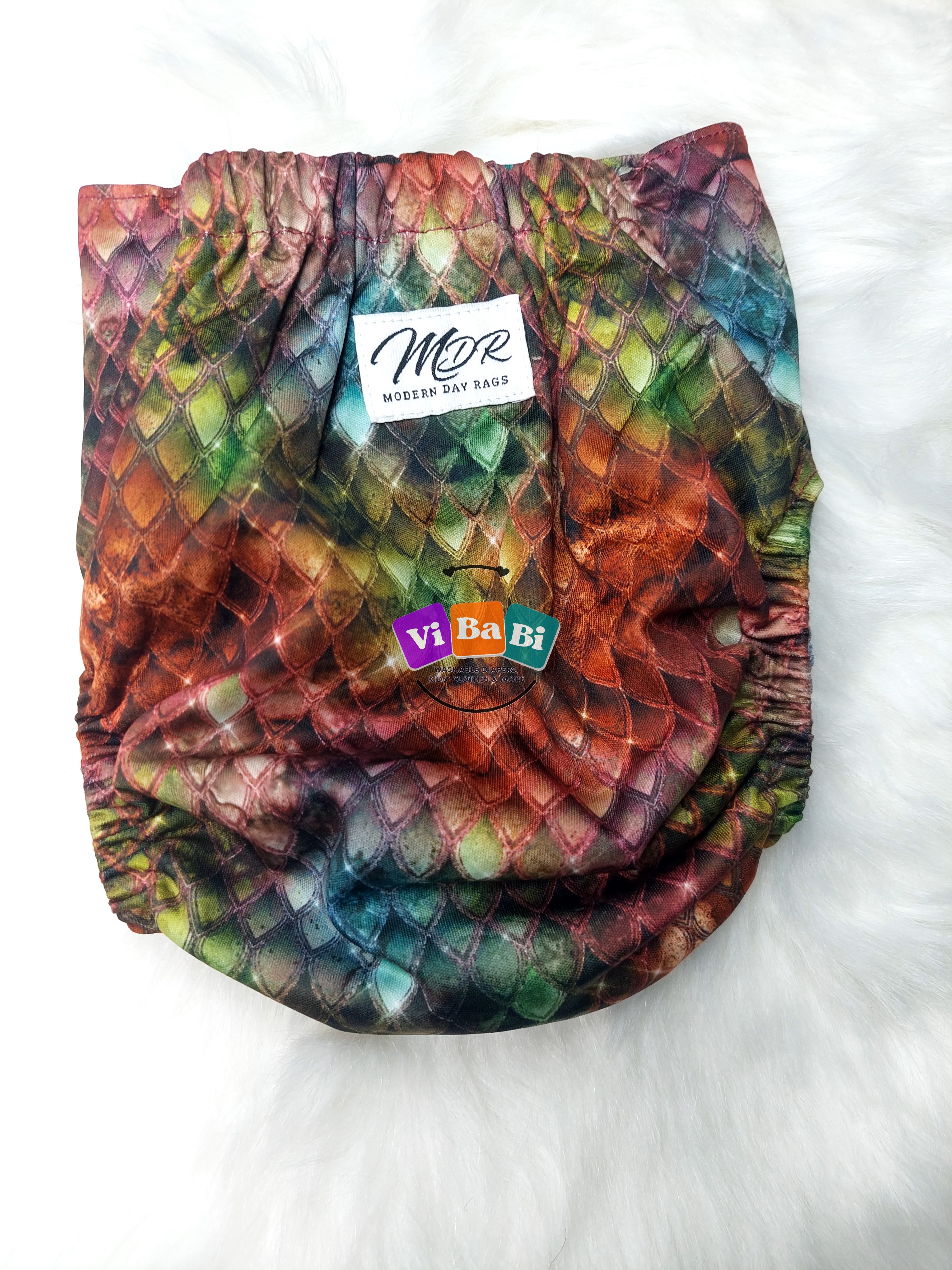 multicolor Dragon Scale by Sweet Cheeks, (Pocket) Reusable cloth diaper