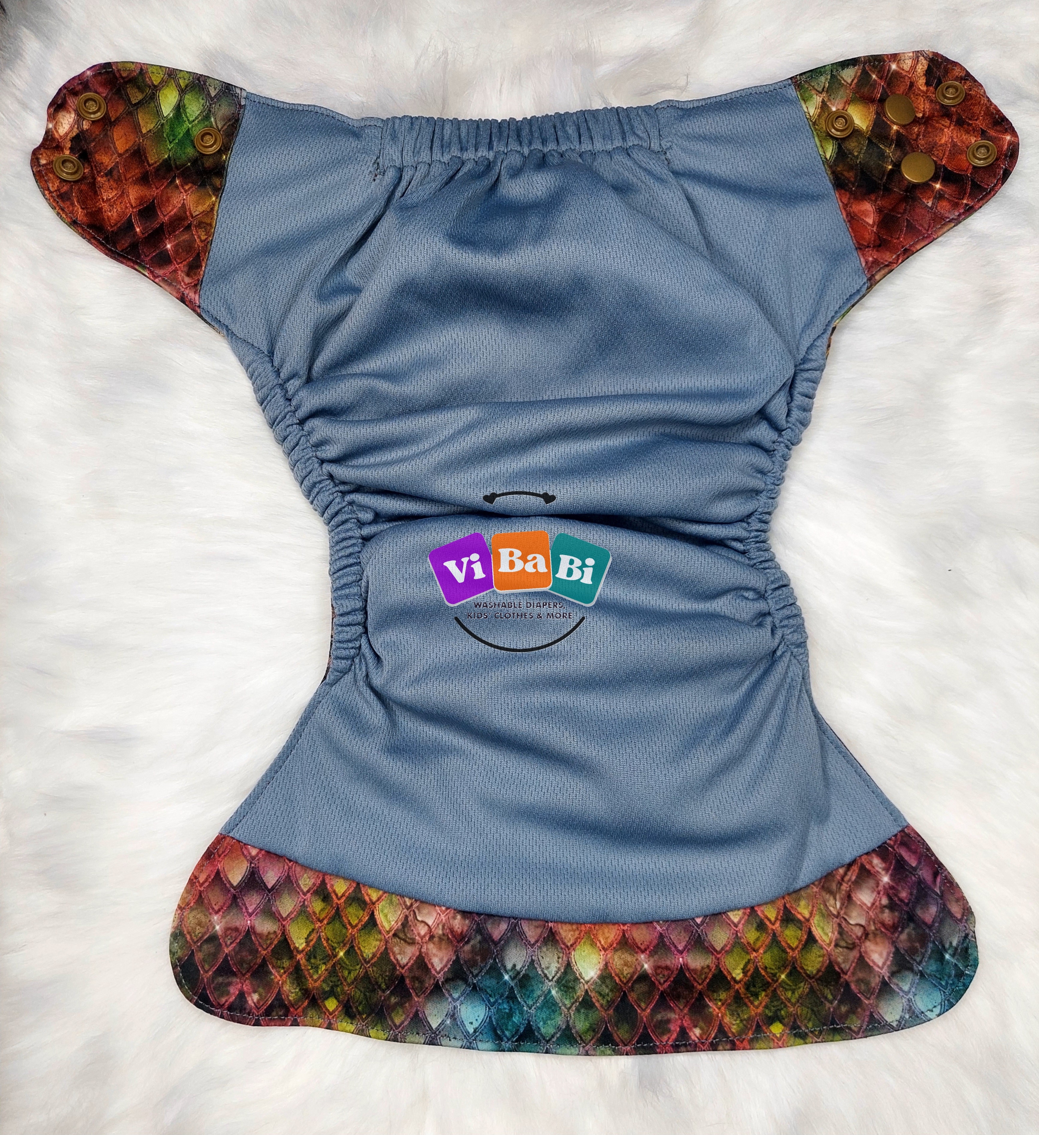 multicolor Dragon Scale by Sweet Cheeks, (Pocket) Reusable cloth diaper