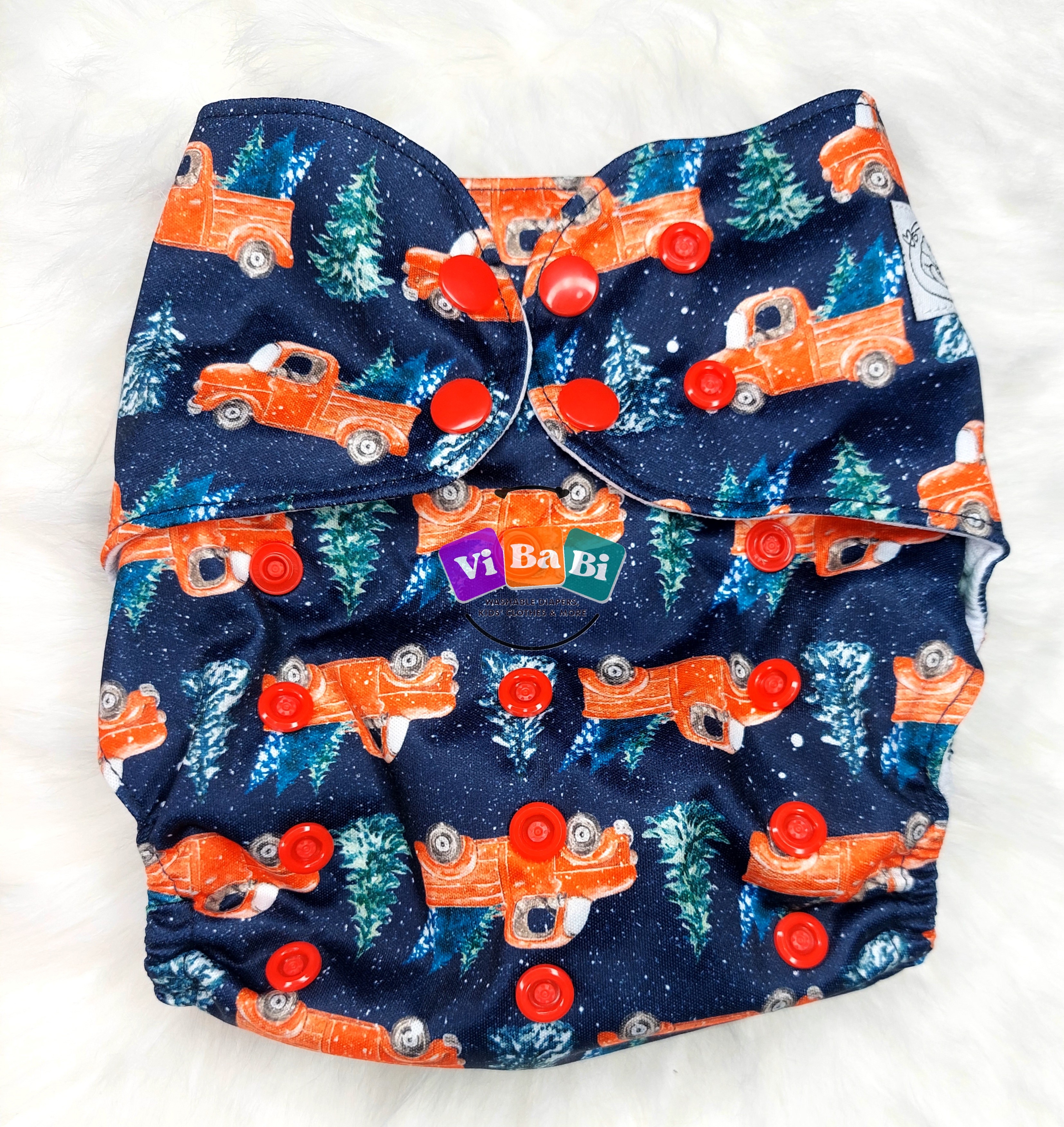 Truckin' Trees by Fanny Fluff, (Pocket) Reusable Cloth Diaper