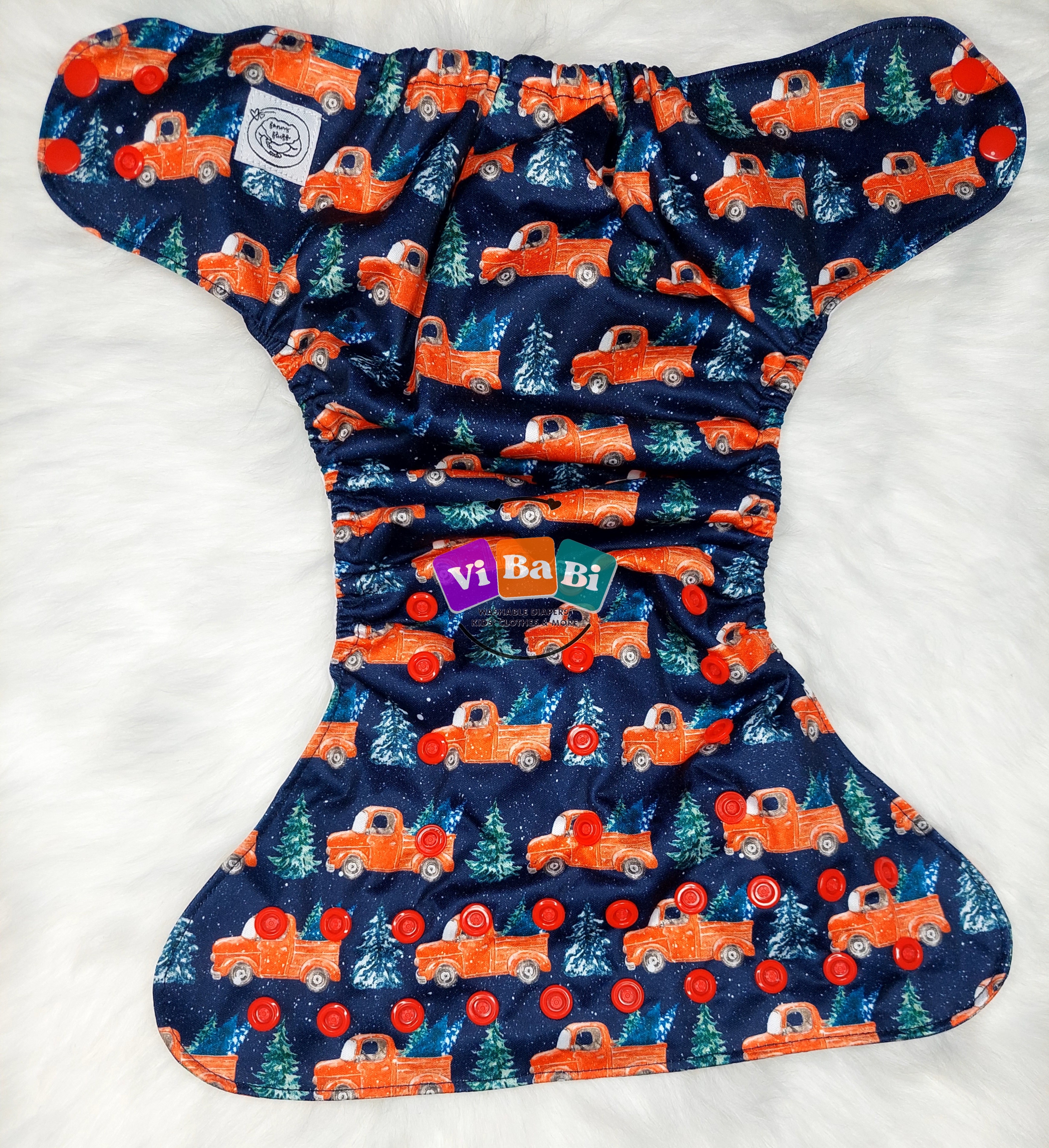 Truckin' Trees by Fanny Fluff, (Pocket) Reusable Cloth Diaper