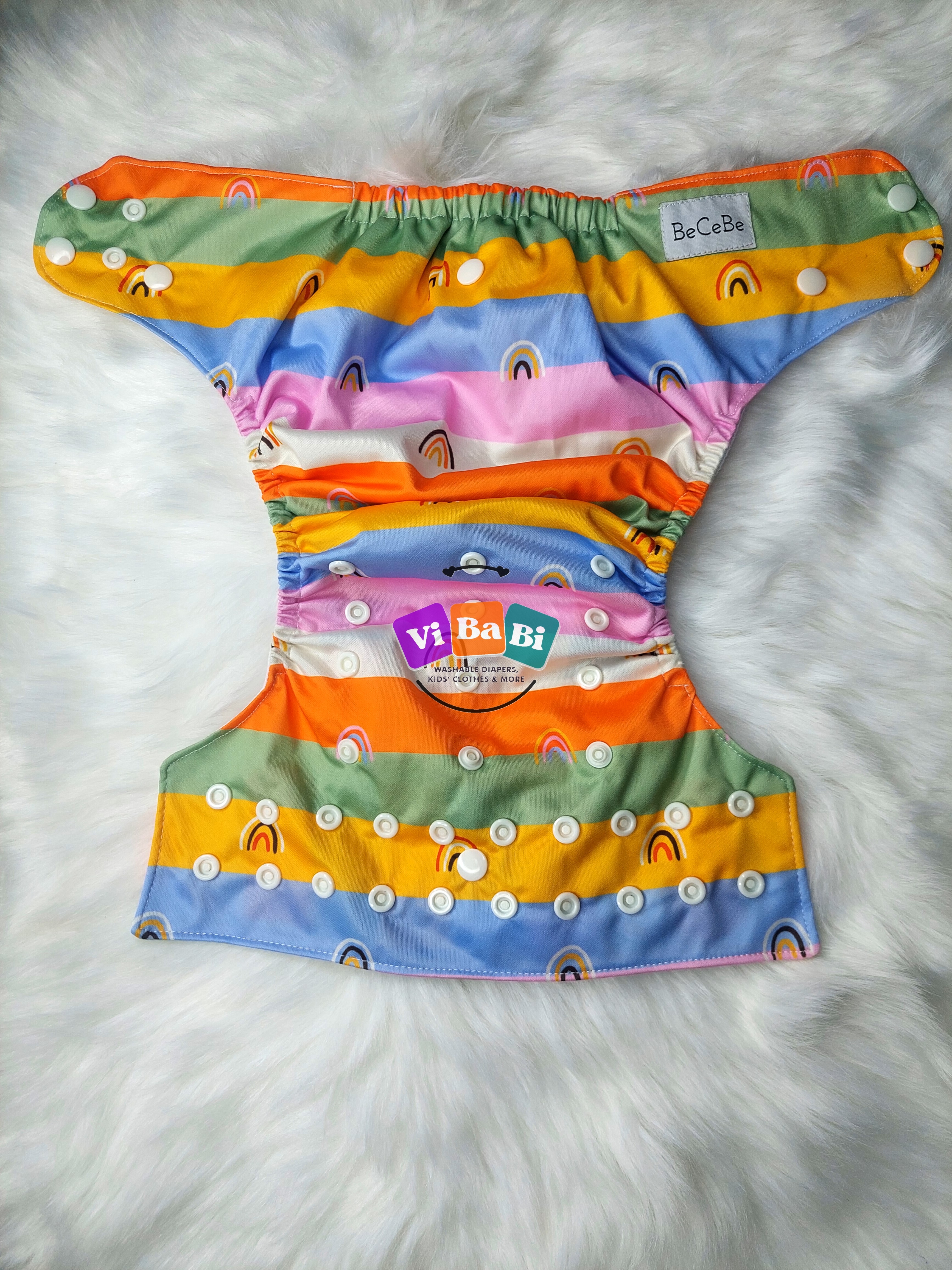 Pastel Rainbow by BeCeBe Cloth, Pocket Reusable Cloth Diaper