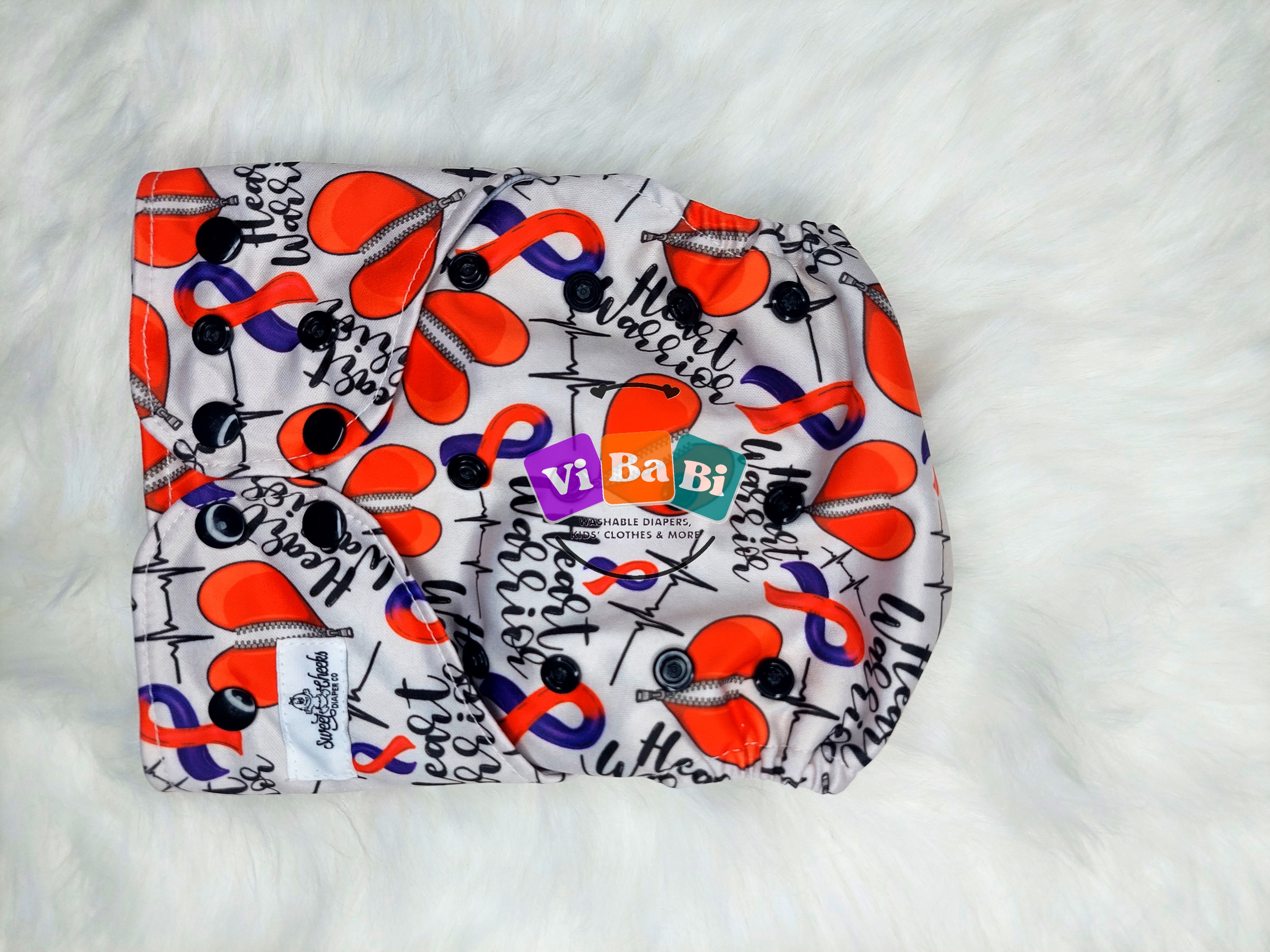 Watercolor Heart by Sweet Cheeks (Pocket) Reusable Cloth Diaper