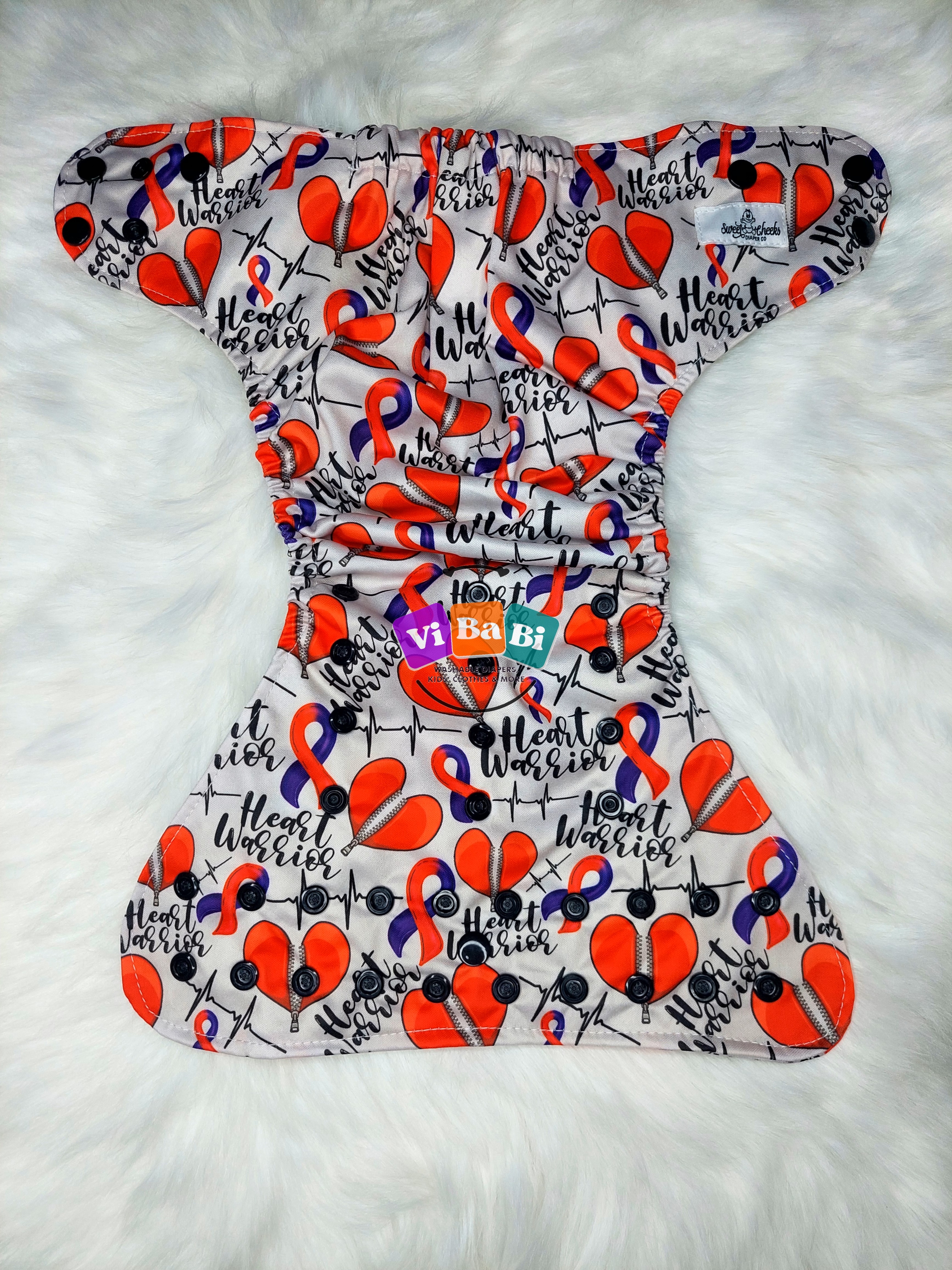 Watercolor Heart by Sweet Cheeks (Pocket) Reusable Cloth Diaper