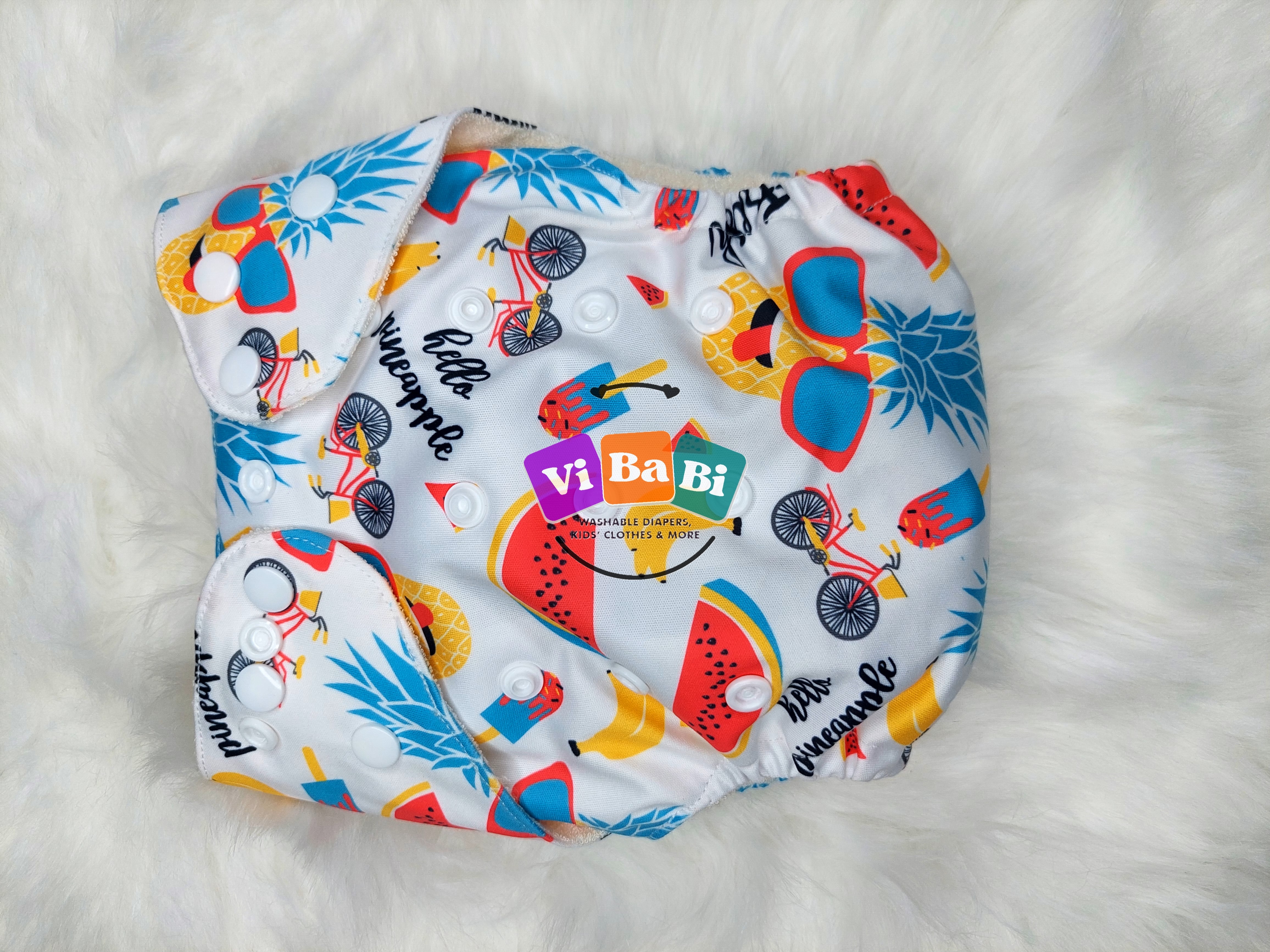Hello Pineapple (Pocket) Reusable Cloth Diaper
