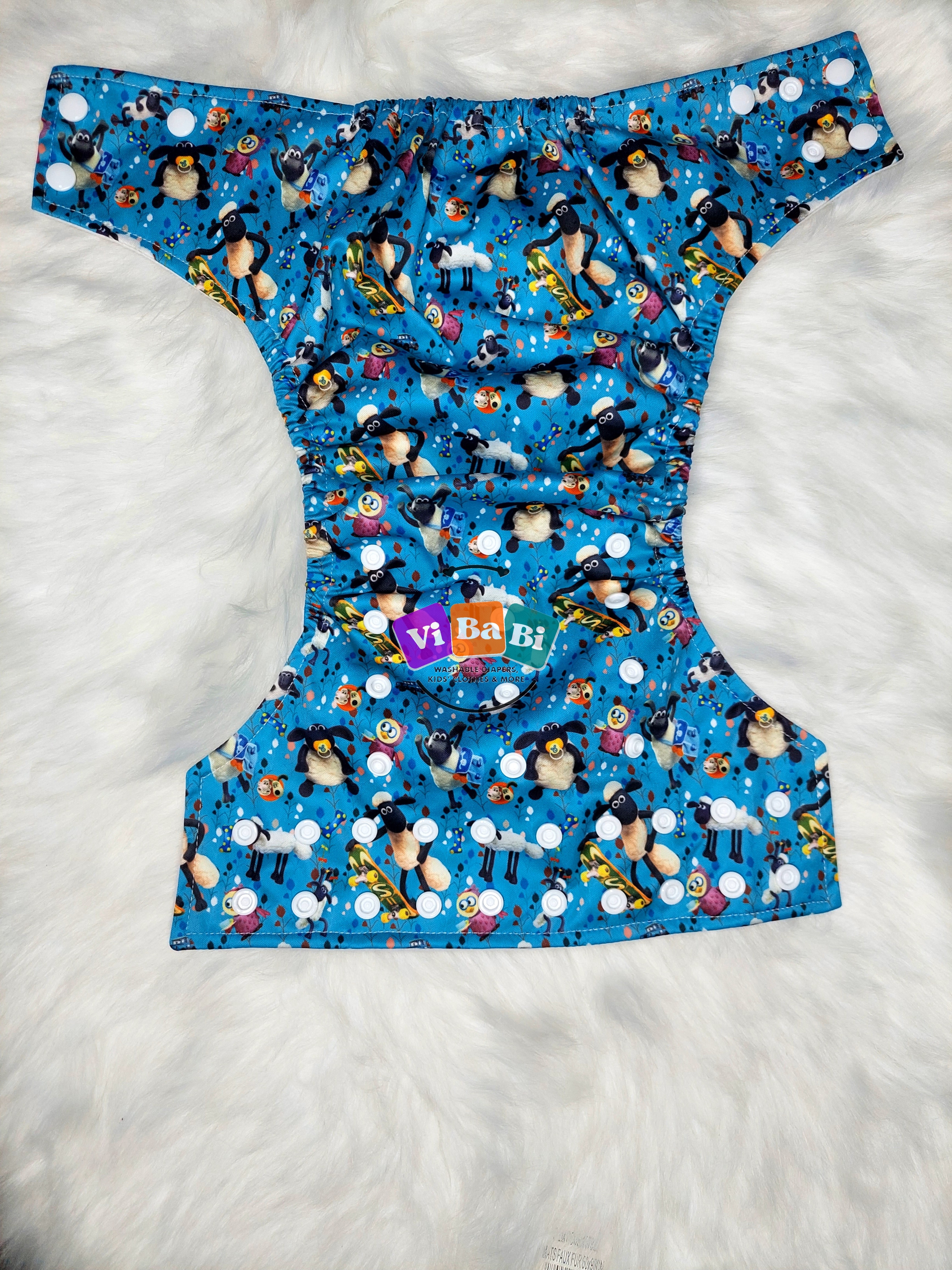 Sheep and owl (Pocket) Reusable Cloth Diaper