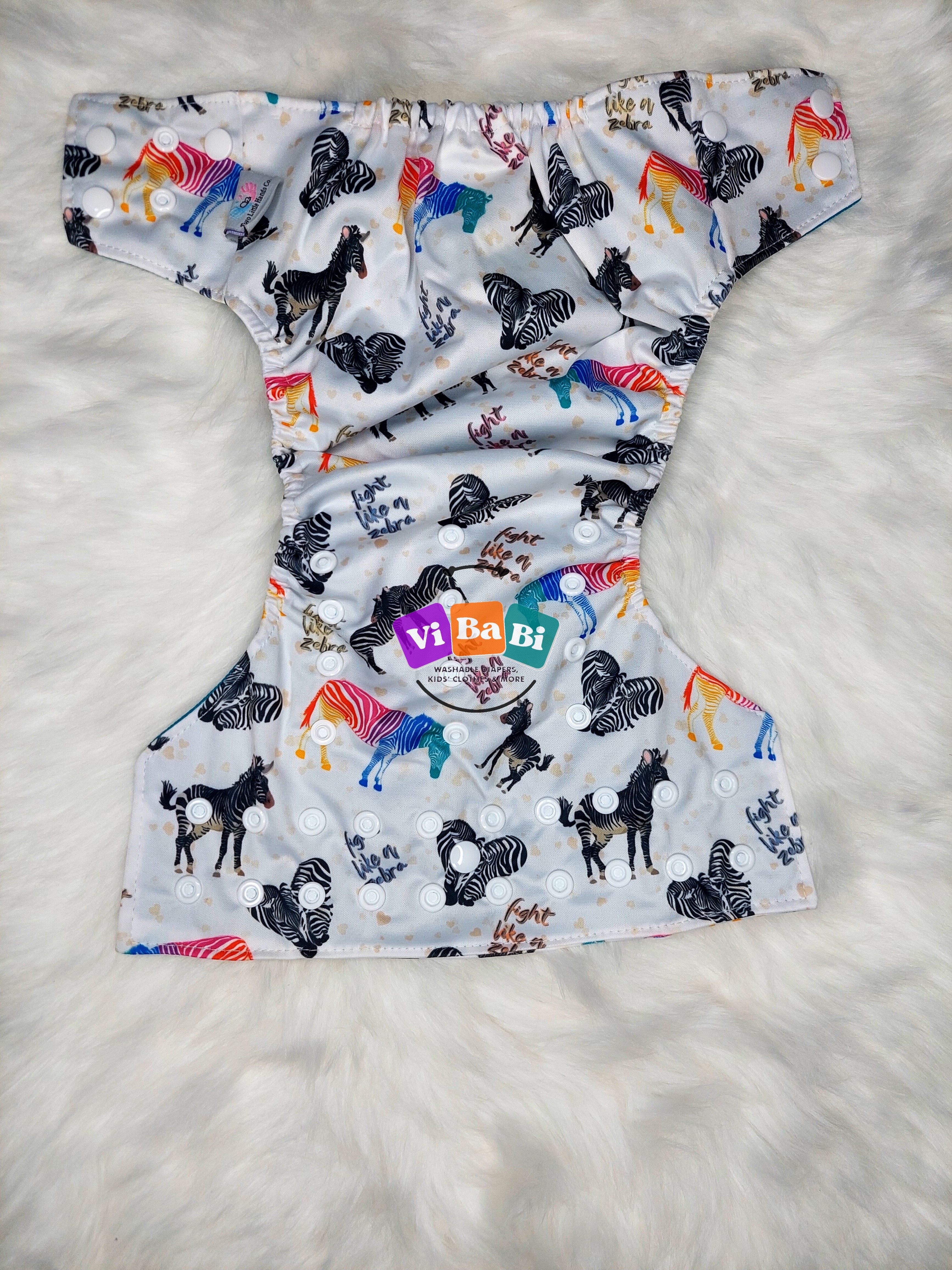 Fight link a Zebra by Two Little Hands, (Pocket) Reusable Cloth Diaper