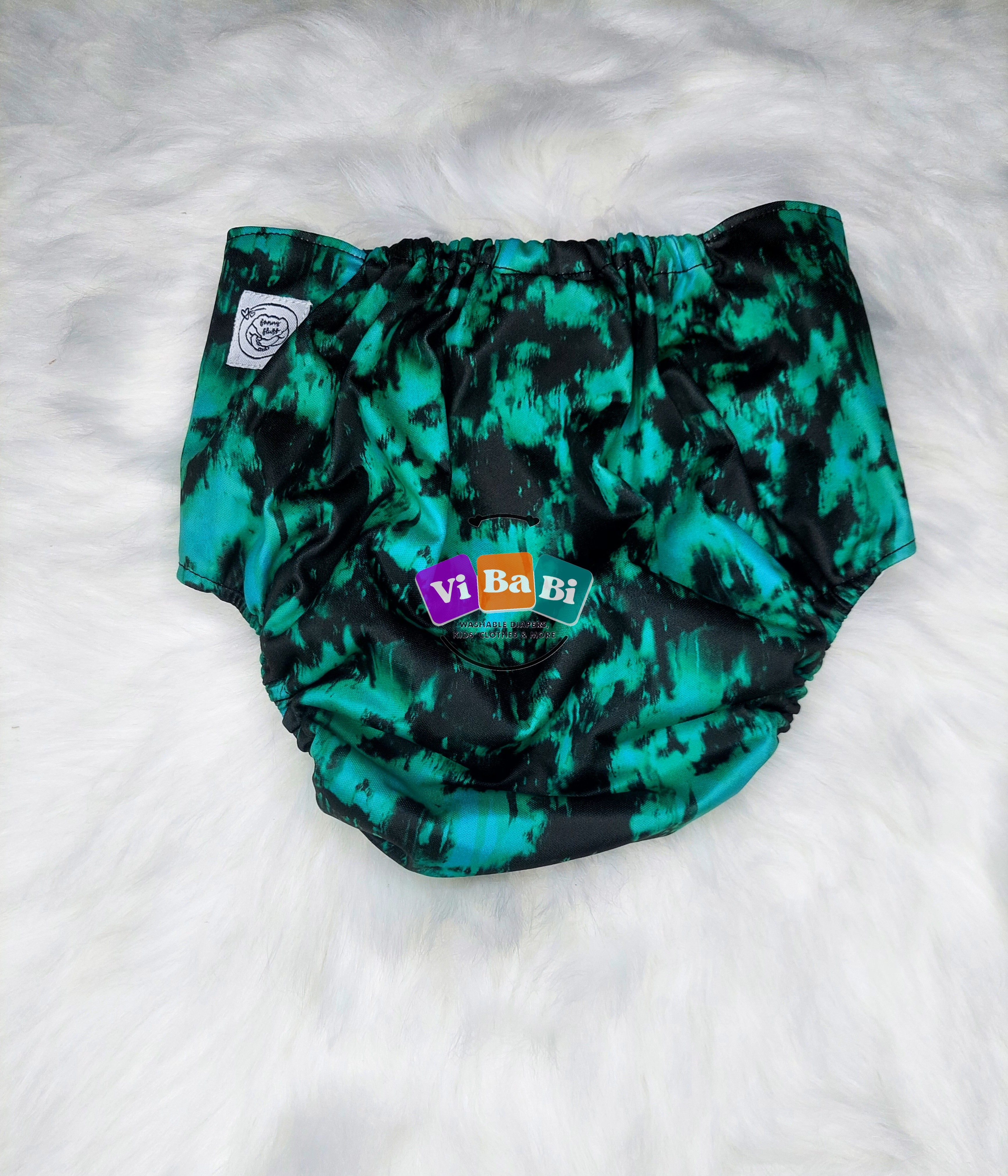 Mystry Green/Black by fanny fluff, Pocket Reusable Cloth Diaper