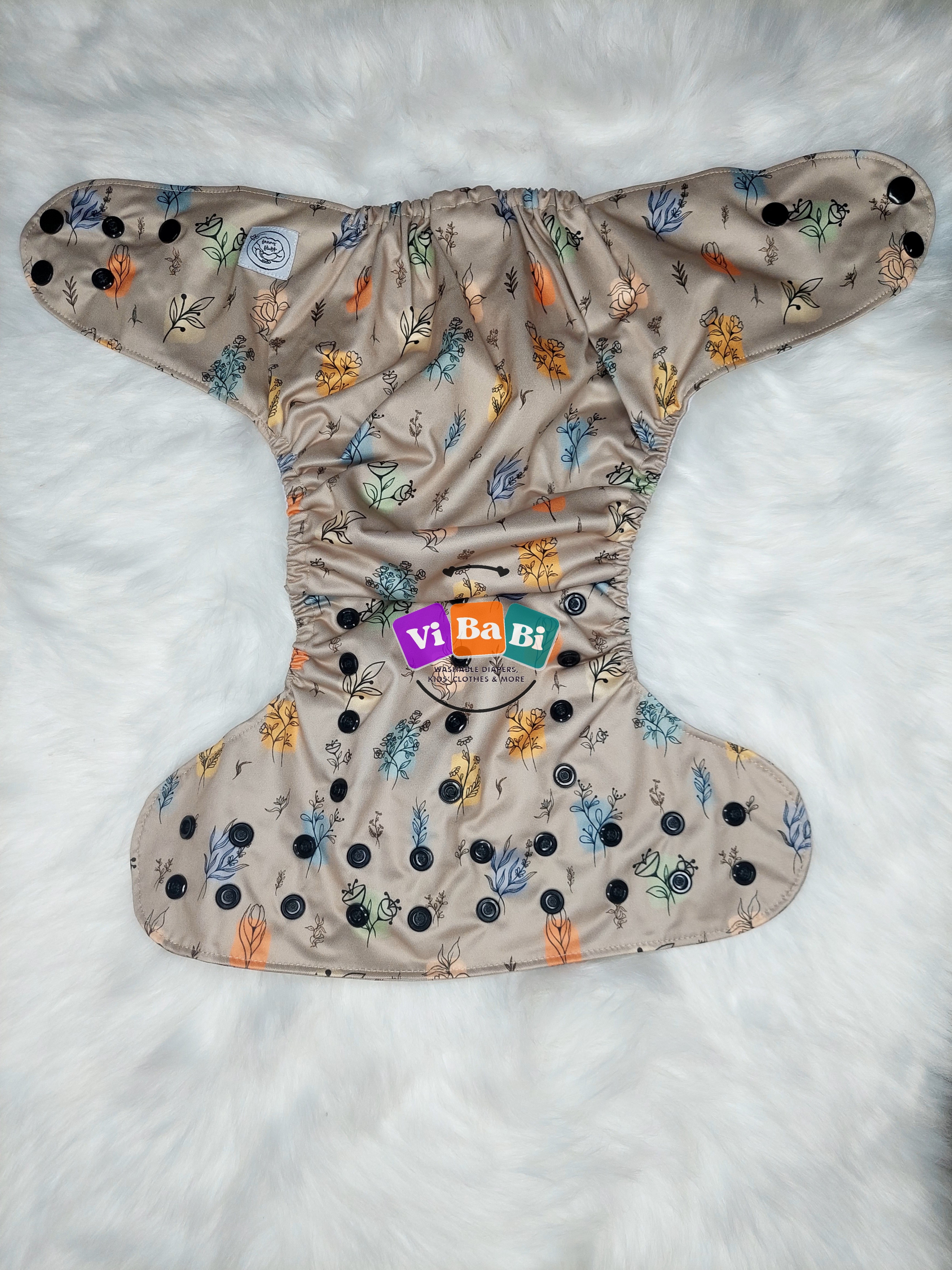 Floral Sketch by Fanny Fluff, (Pocket) Reusable Cloth Diaper