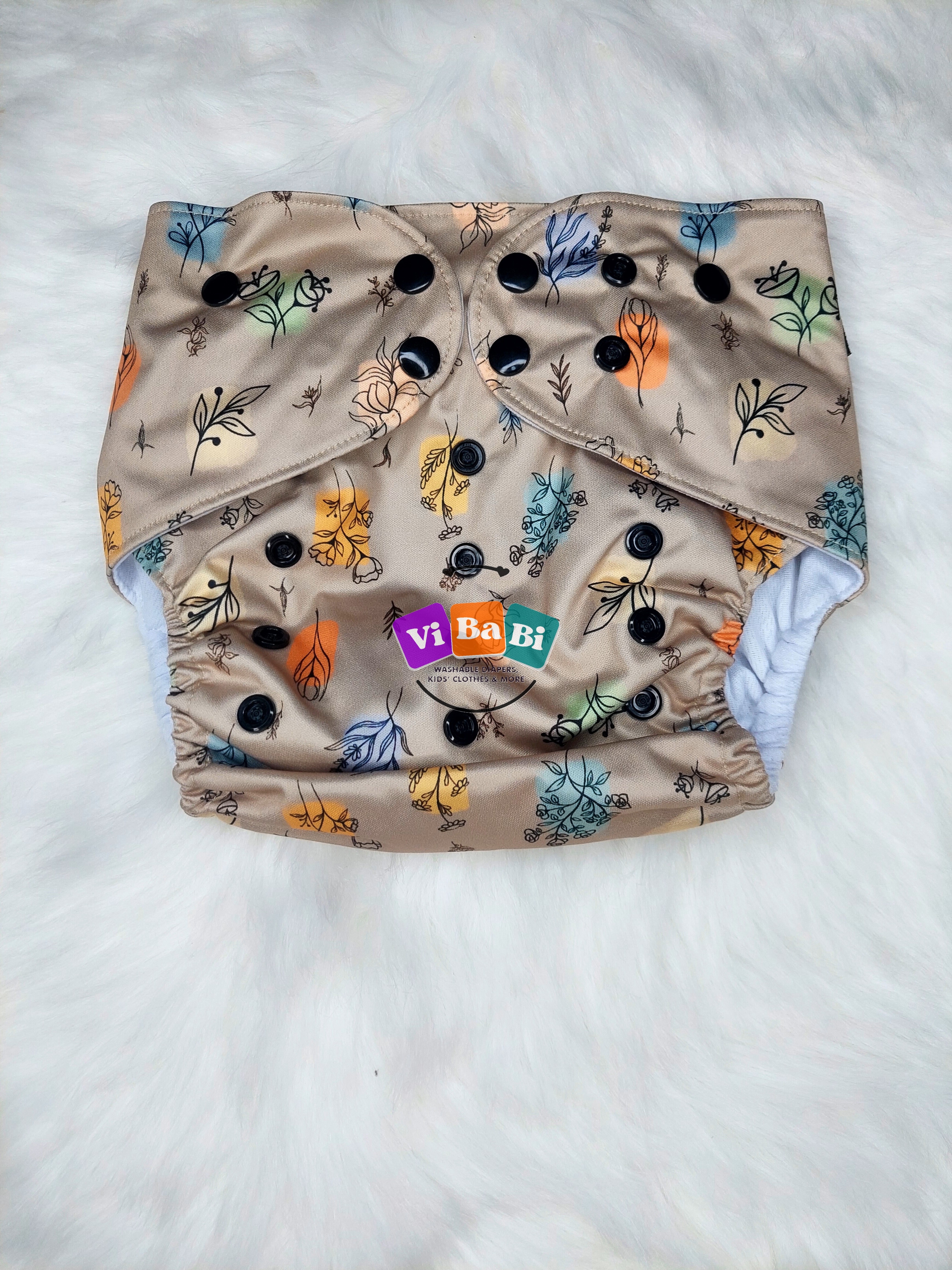 Floral Sketch by Fanny Fluff, (Pocket) Reusable Cloth Diaper