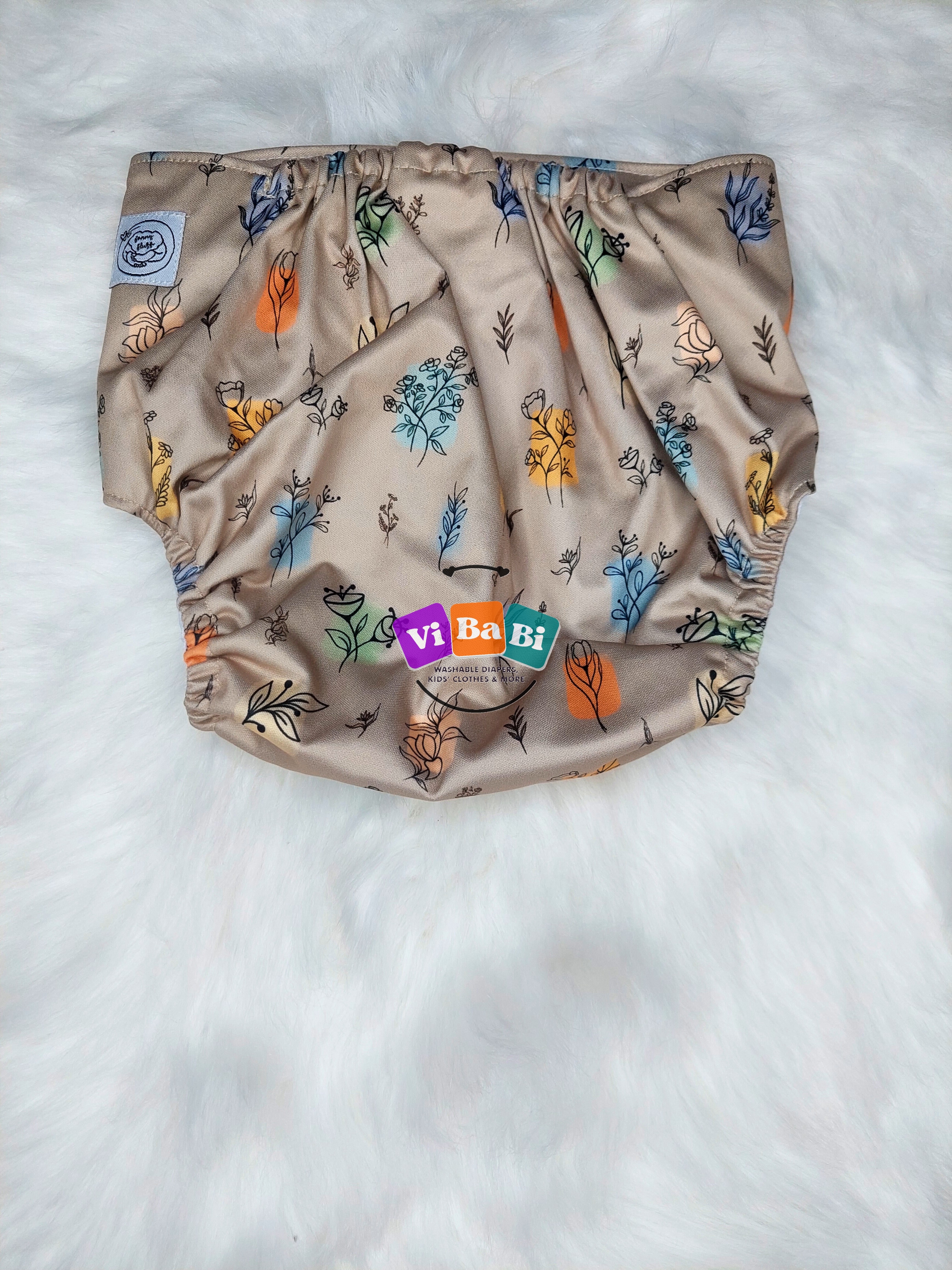 Floral Sketch by Fanny Fluff, (Pocket) Reusable Cloth Diaper