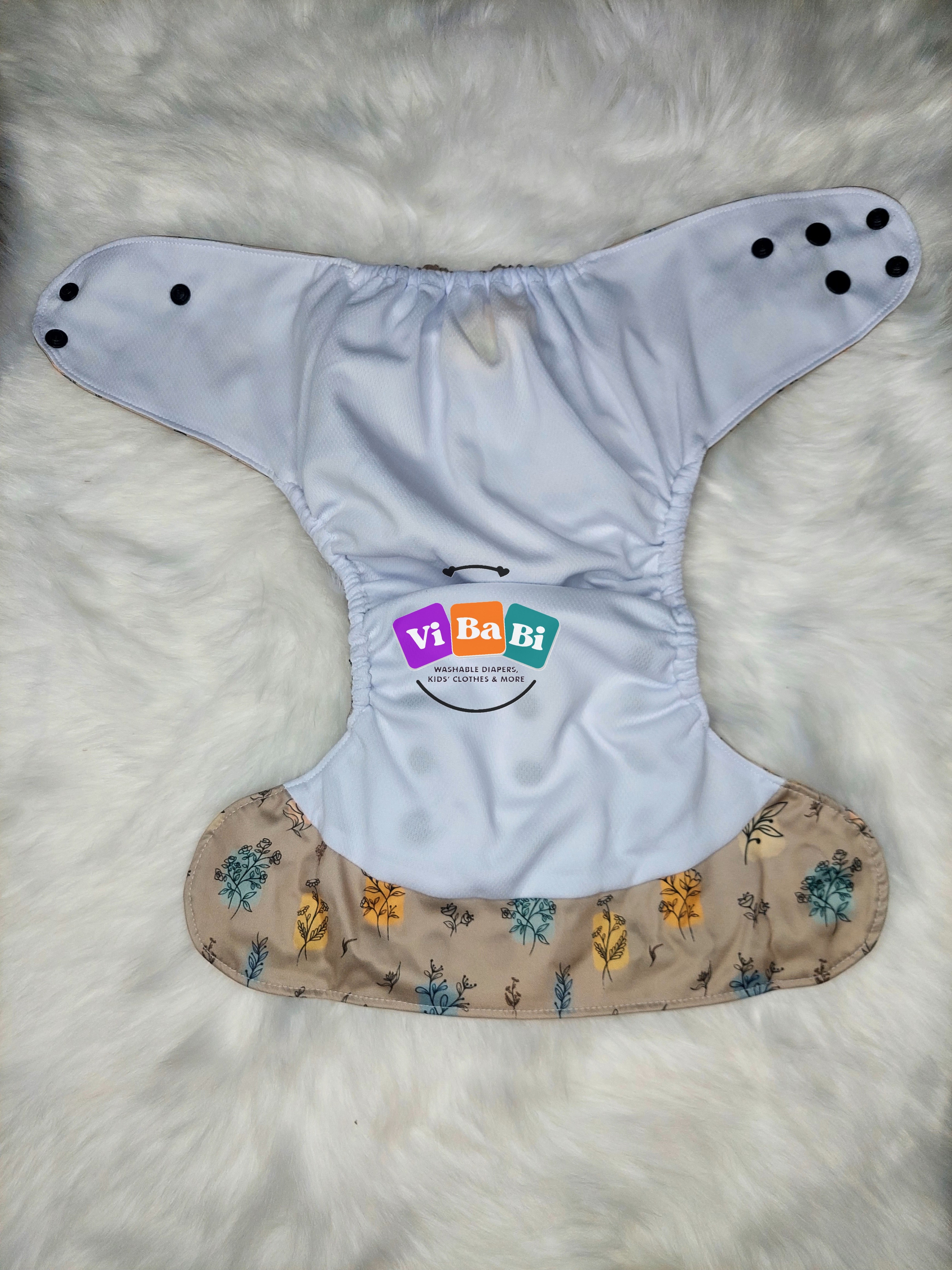 Floral Sketch by Fanny Fluff, (Pocket) Reusable Cloth Diaper