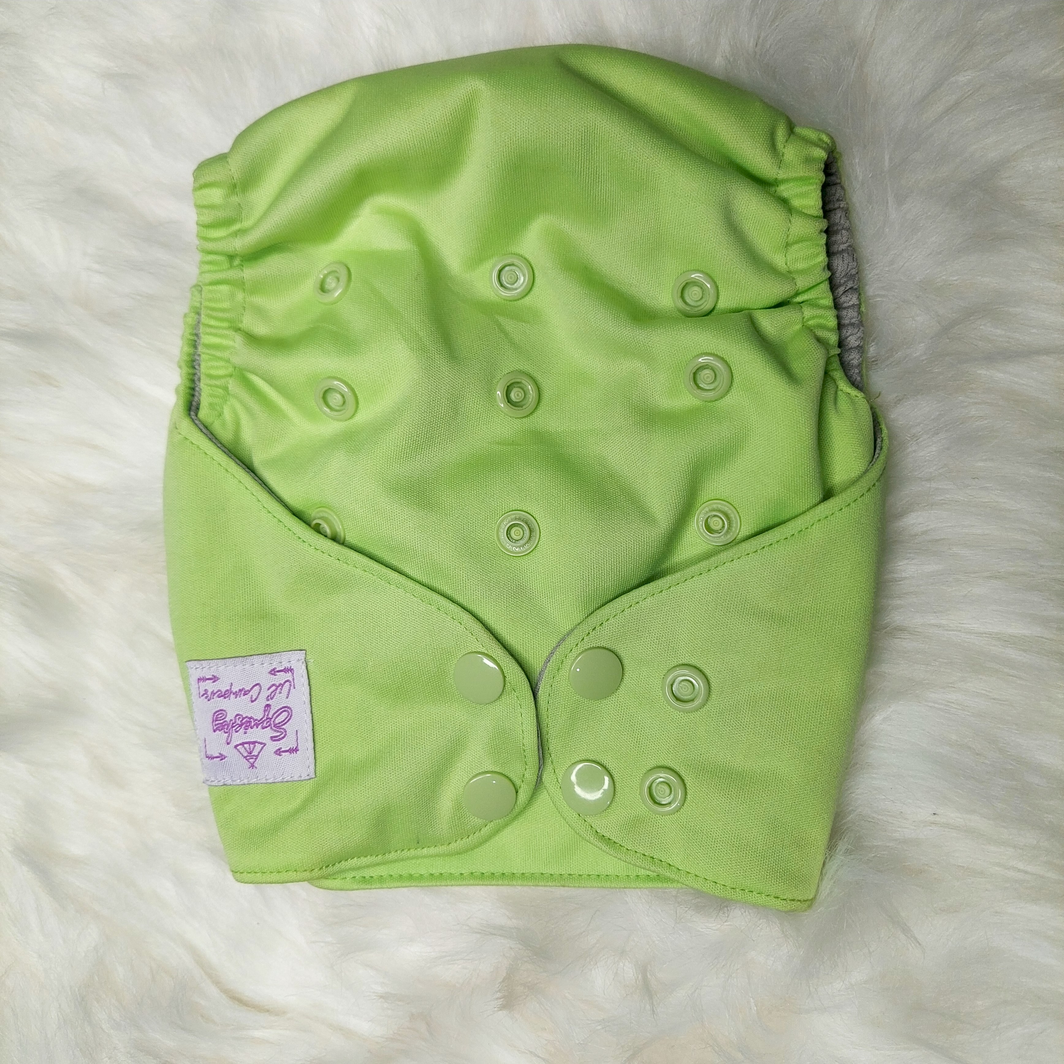 Light Green by Squishy Lil Campers OS Pocket Reusable Cloth Diaper