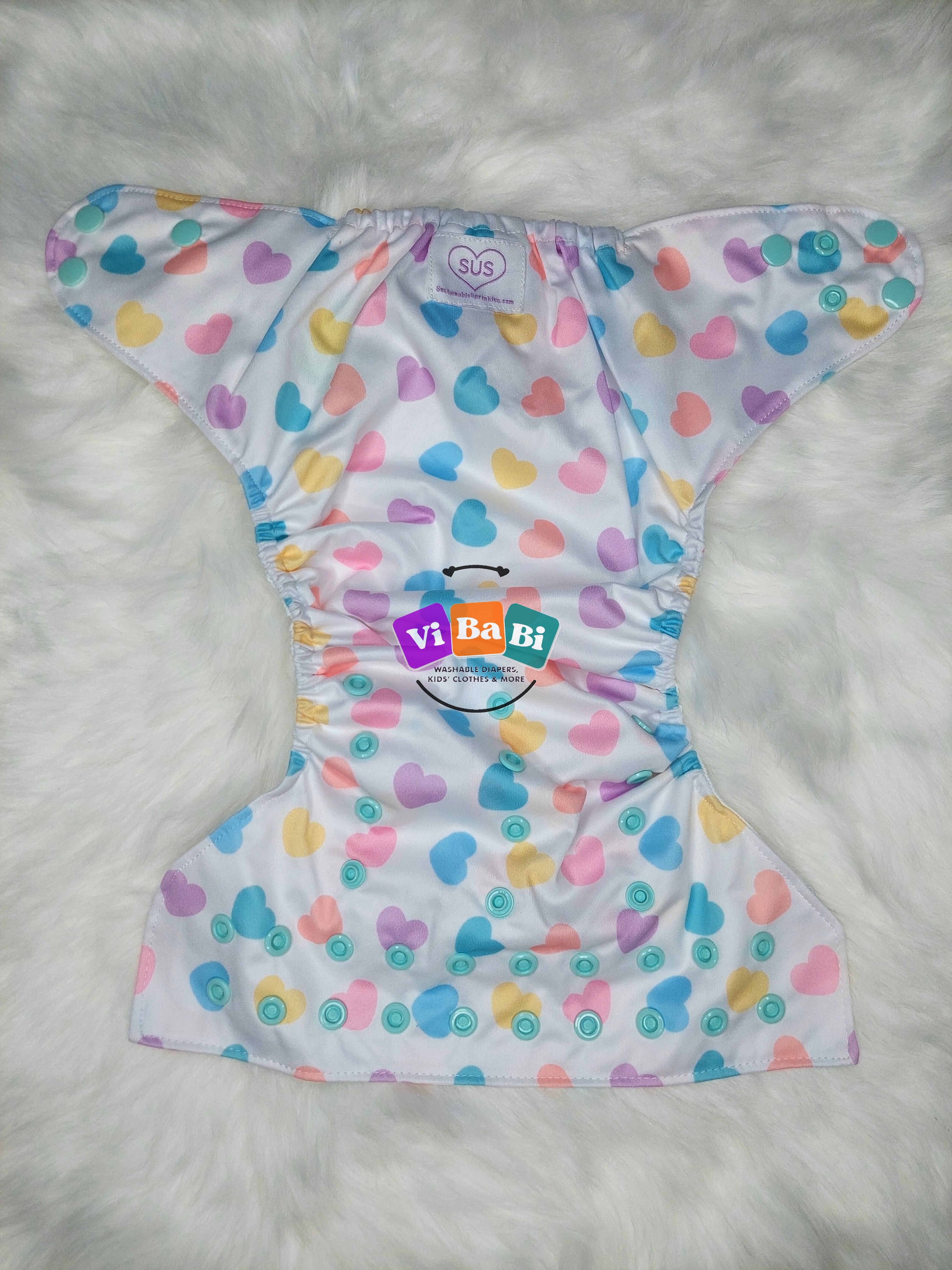 Sweet Hearts by Sustainable Sprinkles, (Cover) Reusable Cloth Diaper