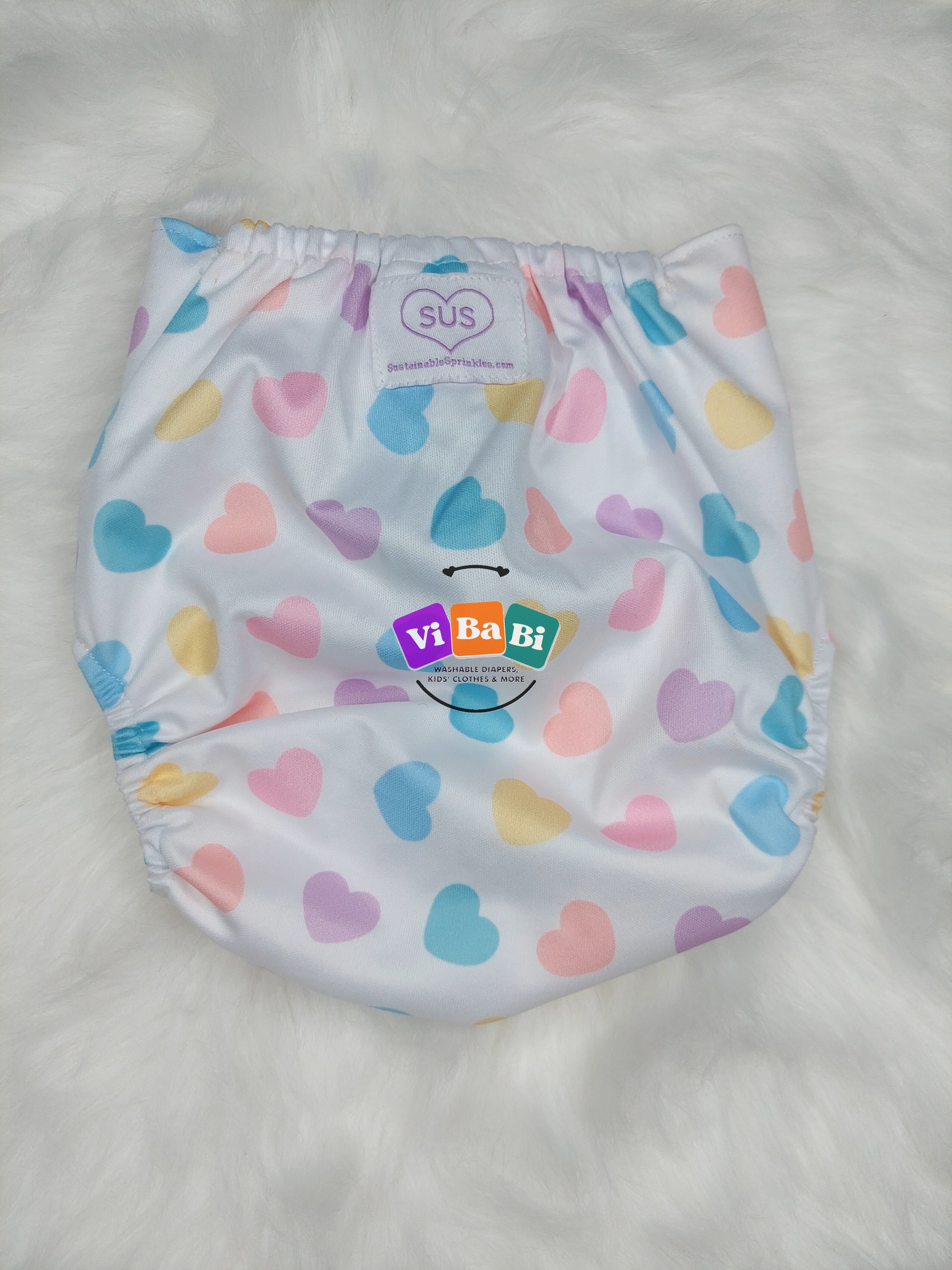  Sweet Hearts by Sustainable Sprinkles, (Cover) Reusable Cloth Diaper