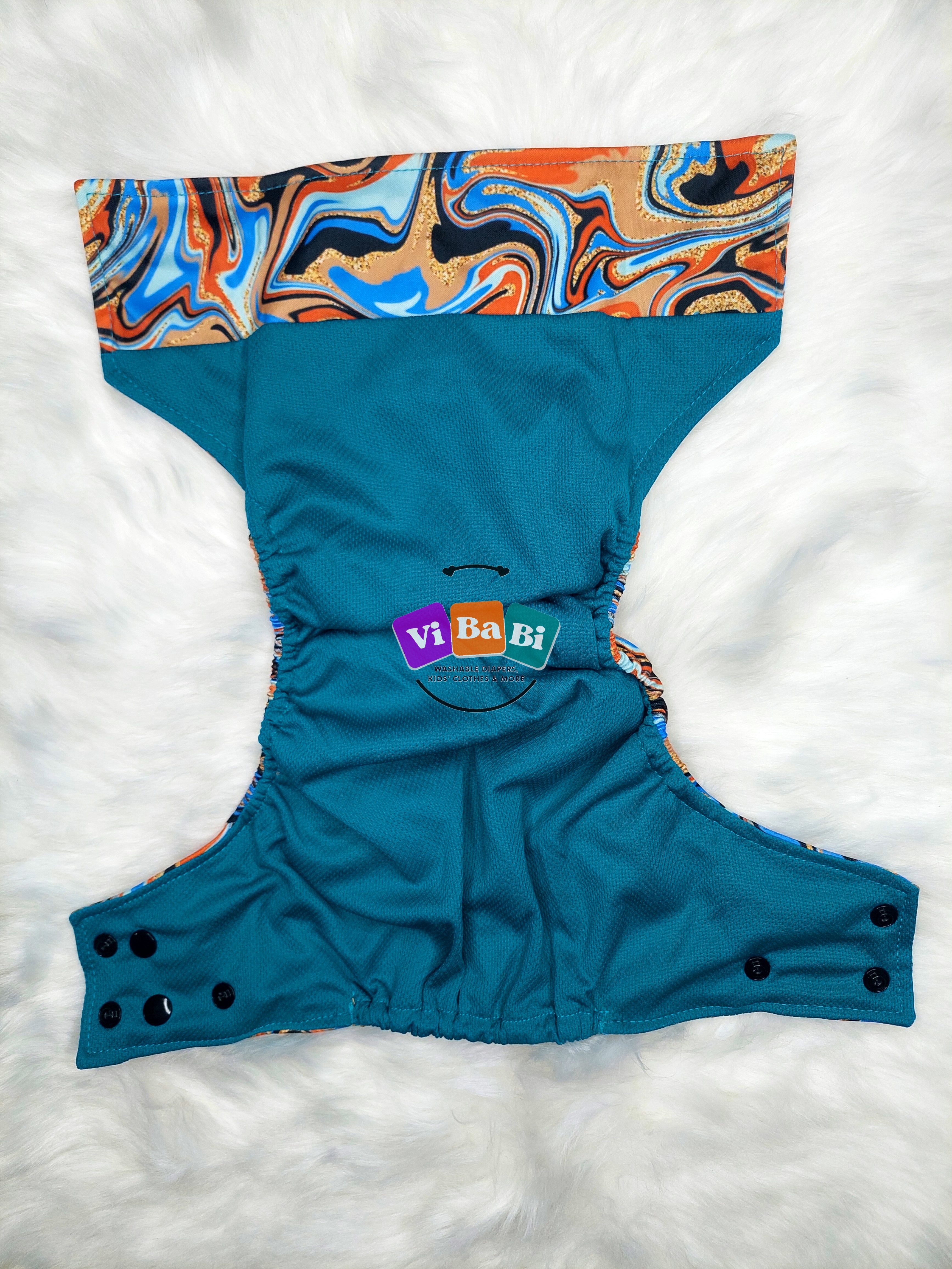 Glitter Sand - Blue Orange by Two Little Hands, (Pocket) Reusable Cloth Diaper