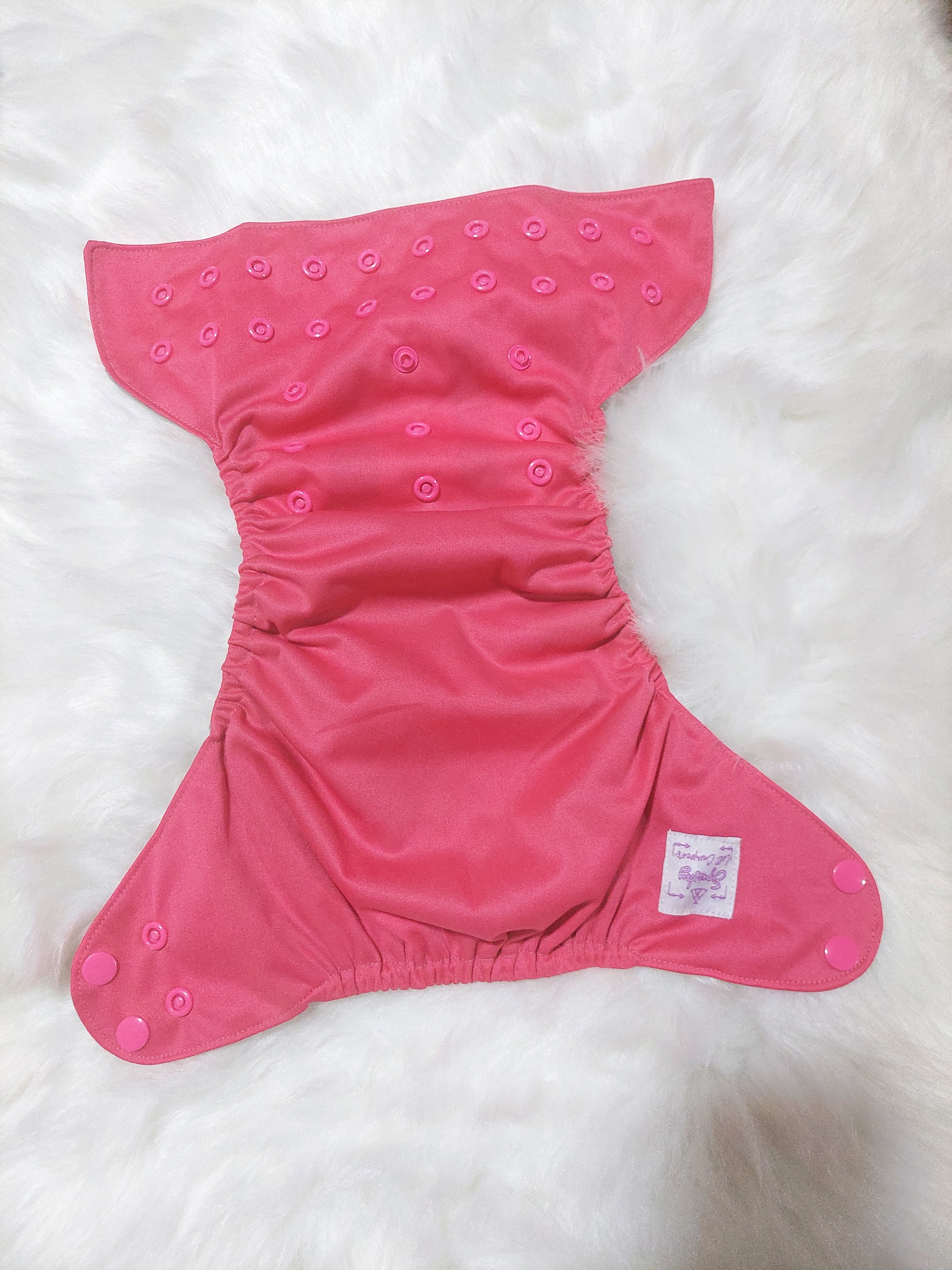Fuschia by Squishy Lil Campers OS Pocket Reusable Cloth Diaper