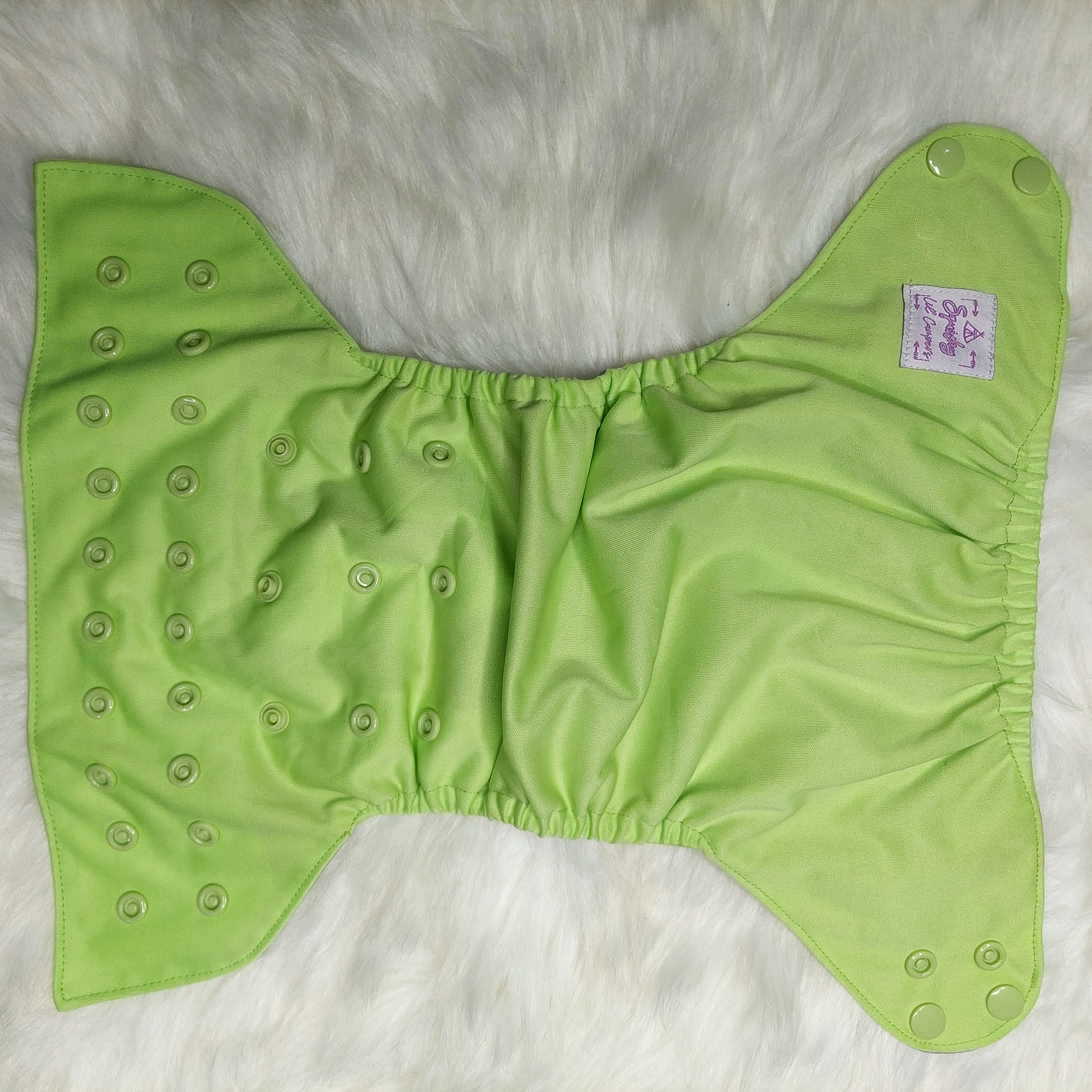 Light Green by Squishy Lil Campers OS Pocket Reusable Cloth Diaper