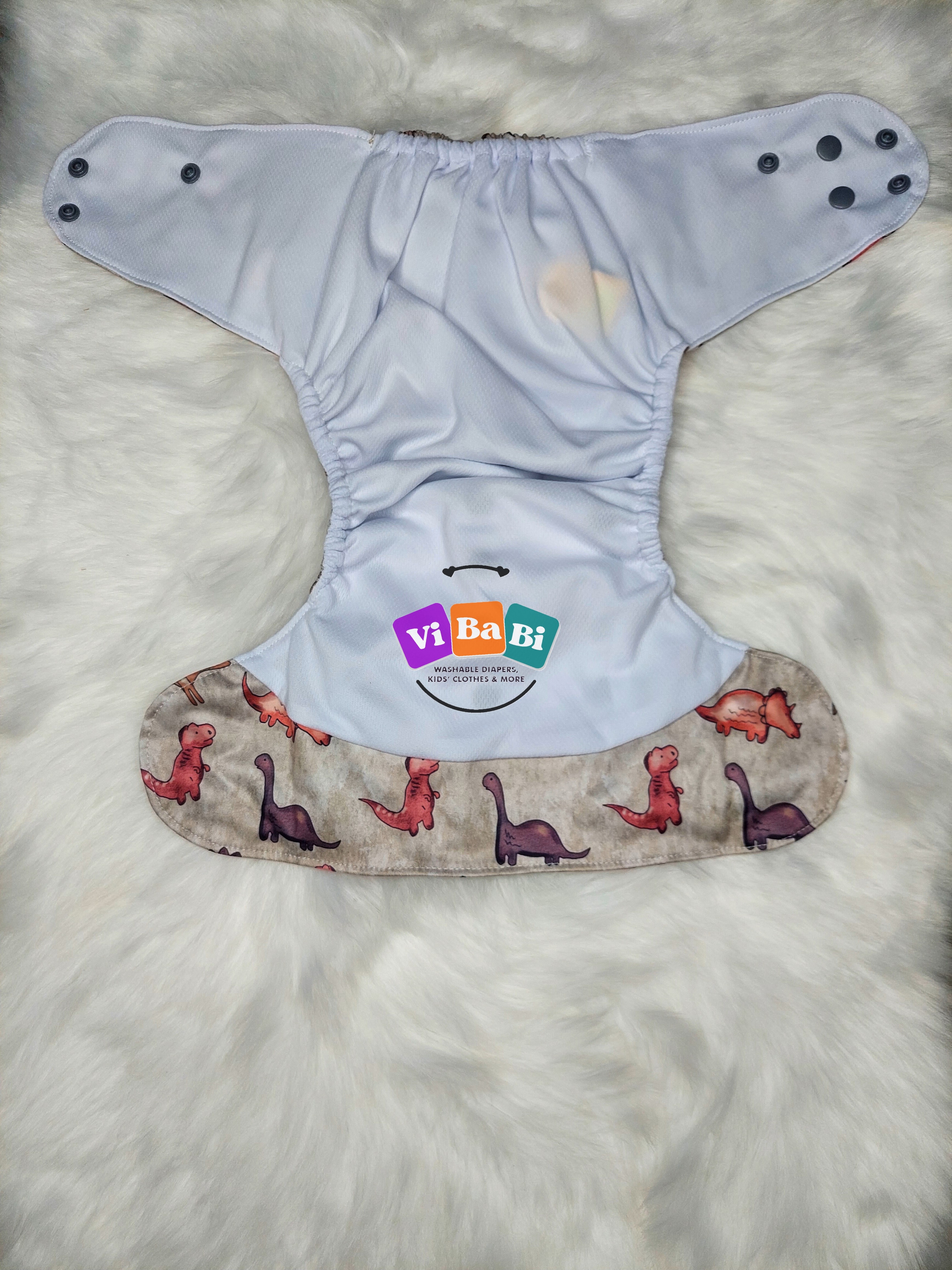 Cutie Saurus by Fanny Fluff, (Pocket) Reusable Cloth Diaper