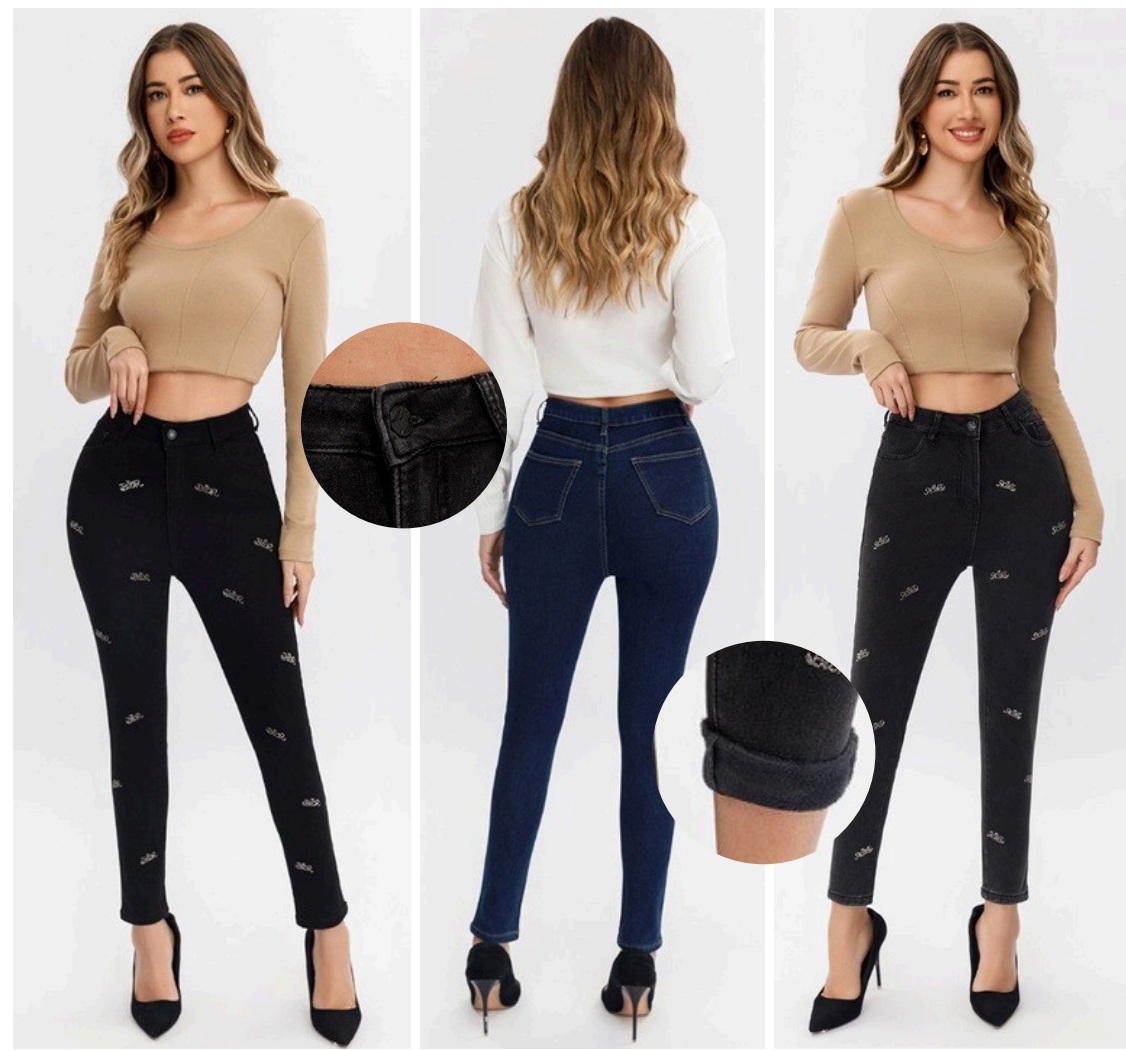 JEANS AFELPADO INTERIOR - PIEDRAS - STRETCH 12