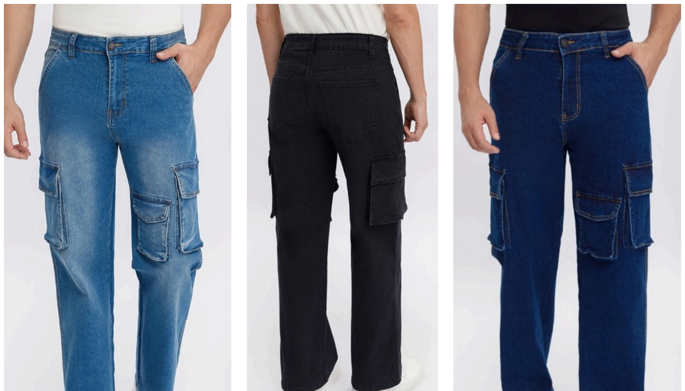 PANTALON DE MEZCLILLA CABALLERO - CARGO - RECTO 42