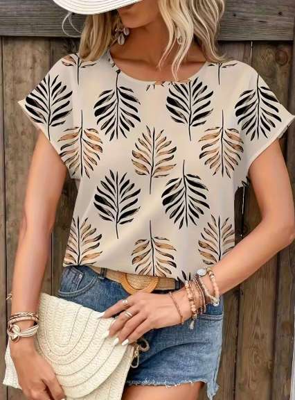 BLUSA CON DISEÑO DE HOJAS