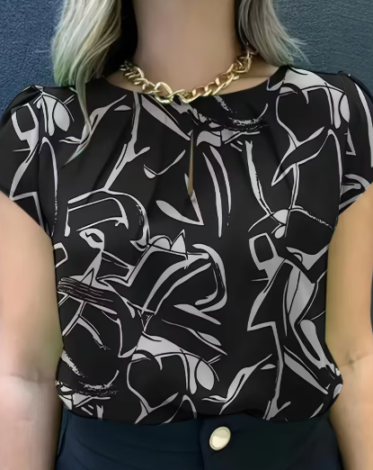 BLUSA DE ESTAMPADO ABSTRACTO BLANCO