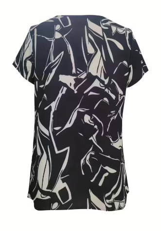 BLUSA DE ESTAMPADO ABSTRACTO BLANCO