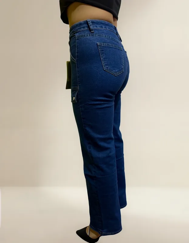 PANTALON DE MEZCLILLA CARGO - RECTO - STRETCH 560