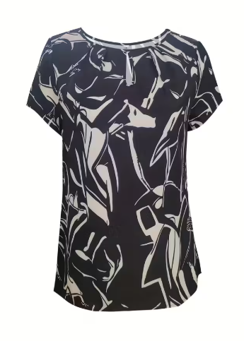 BLUSA DE ESTAMPADO ABSTRACTO BLANCO