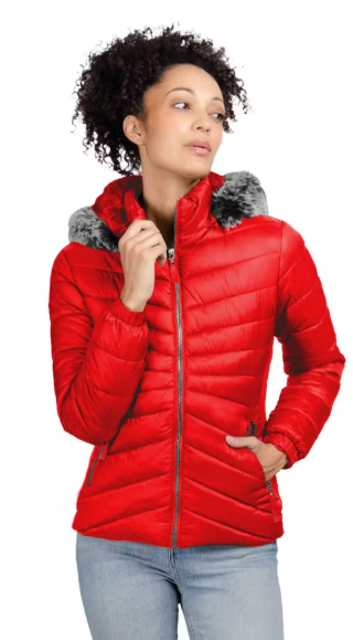 CHAMARRA ROJA BIG CITY ACOLCHADA CON INTERIOR DE PELUCHE